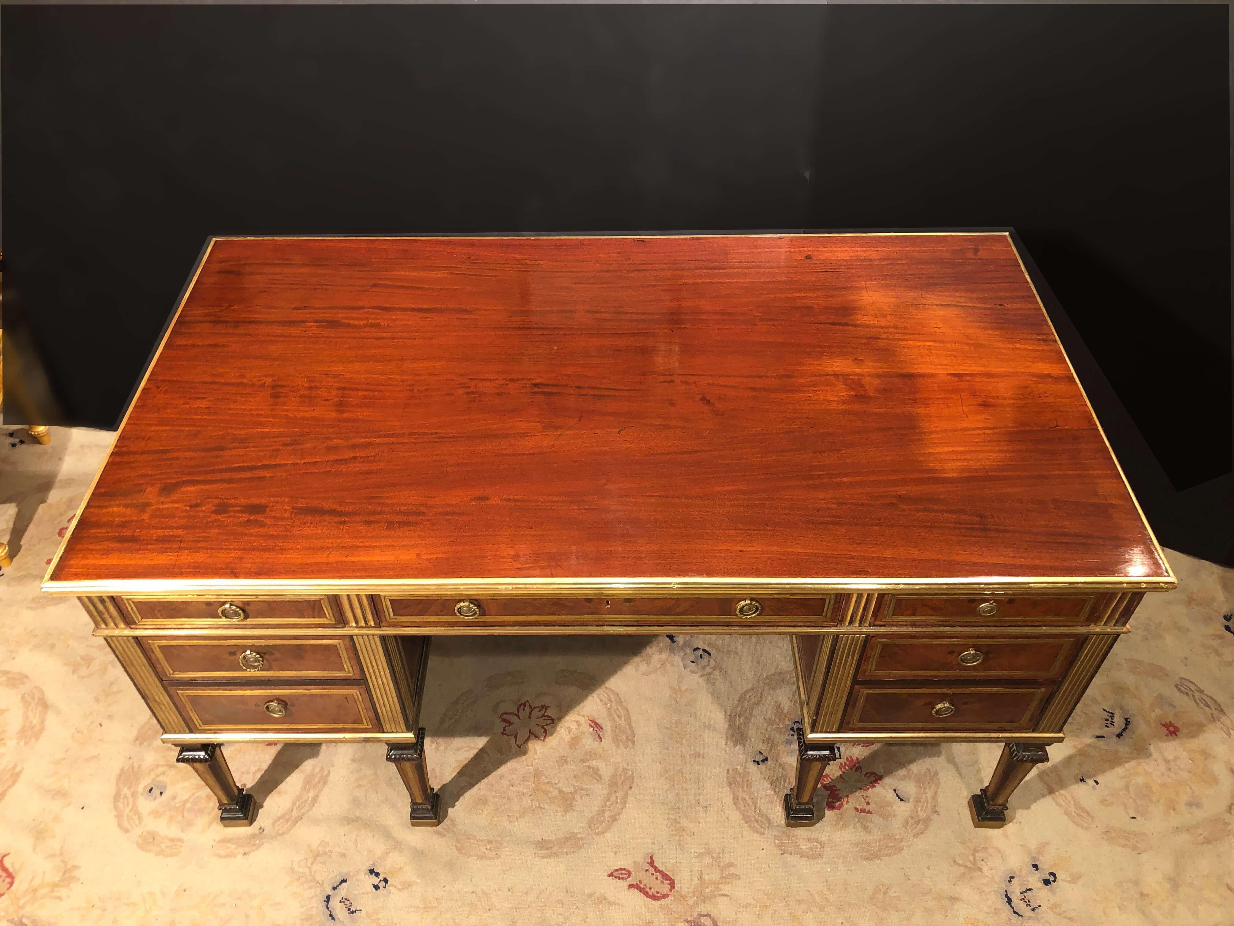 Neoclassical Russian Neoclassic Mahogany Desk For Sale