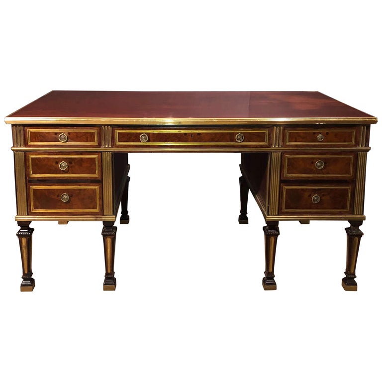 Russian Neoclassic Mahogany Desk For Sale At 1stdibs