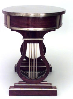 Russian Neoclassic Mahogany Lyre Writing Table