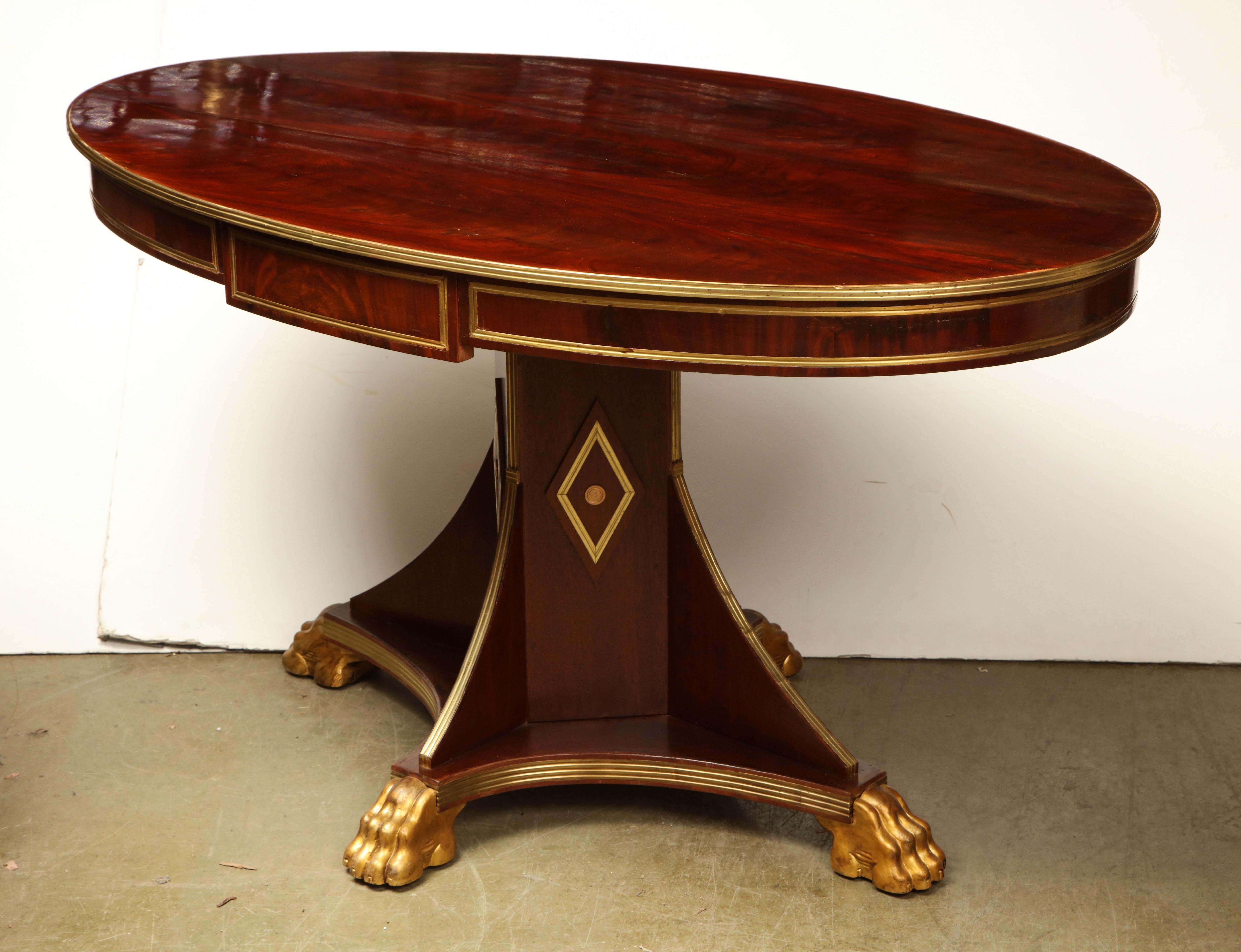 Russian Neoclassic Oval Center Table 3