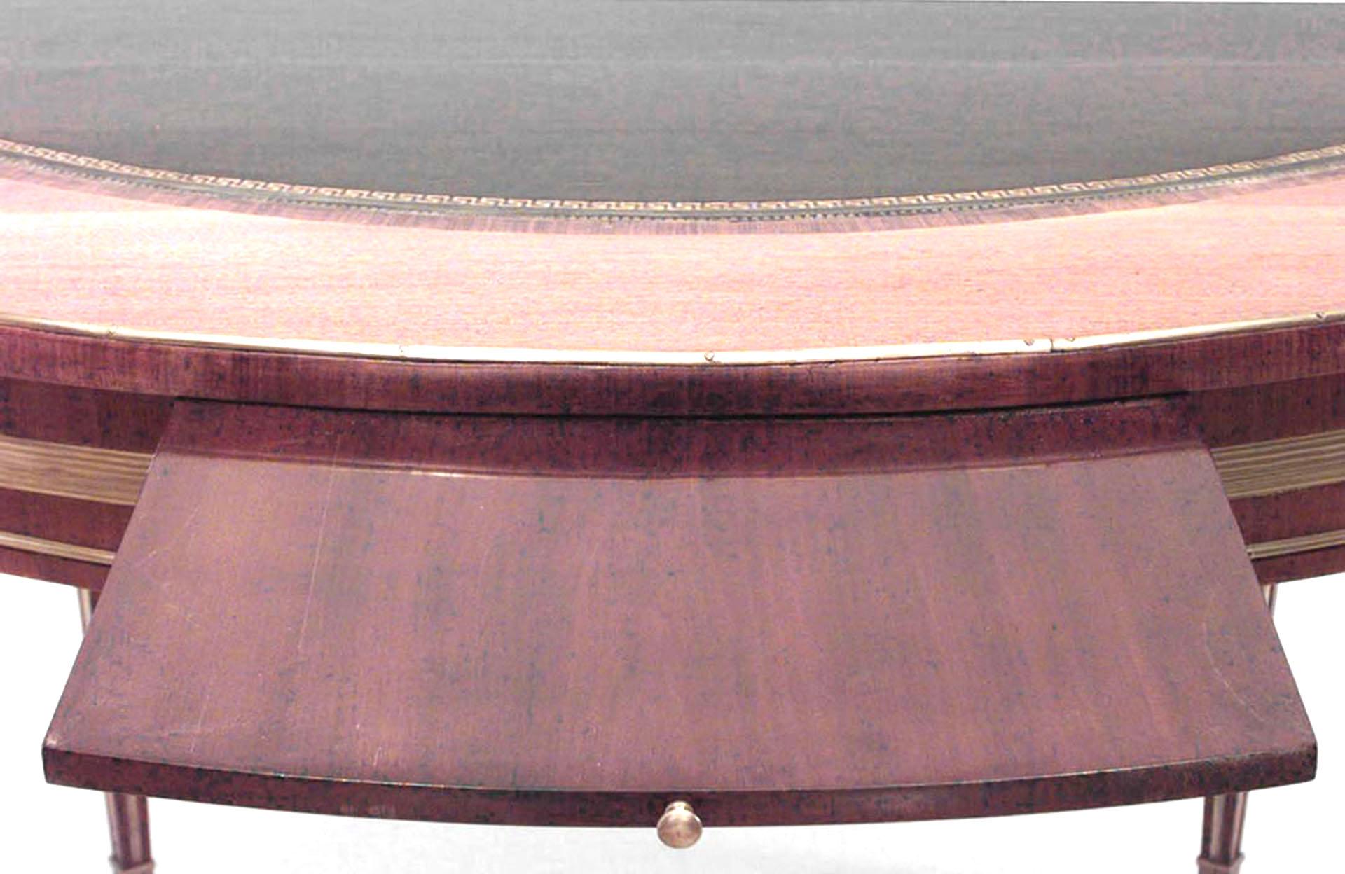 Russian Neoclassic Mahogany and Leather Center Table In Good Condition For Sale In New York, NY