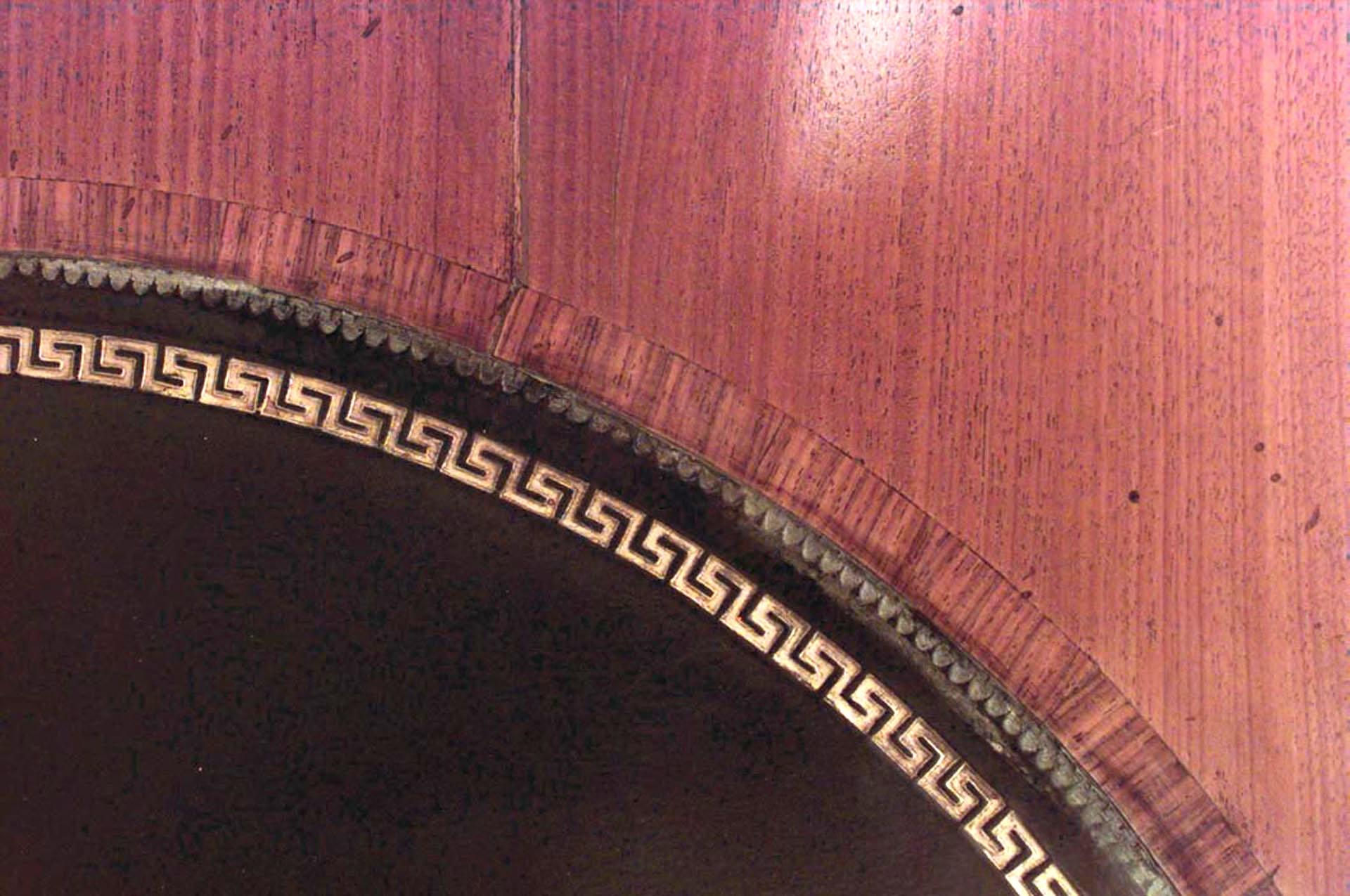 19th Century Russian Neoclassic Mahogany and Leather Center Table For Sale
