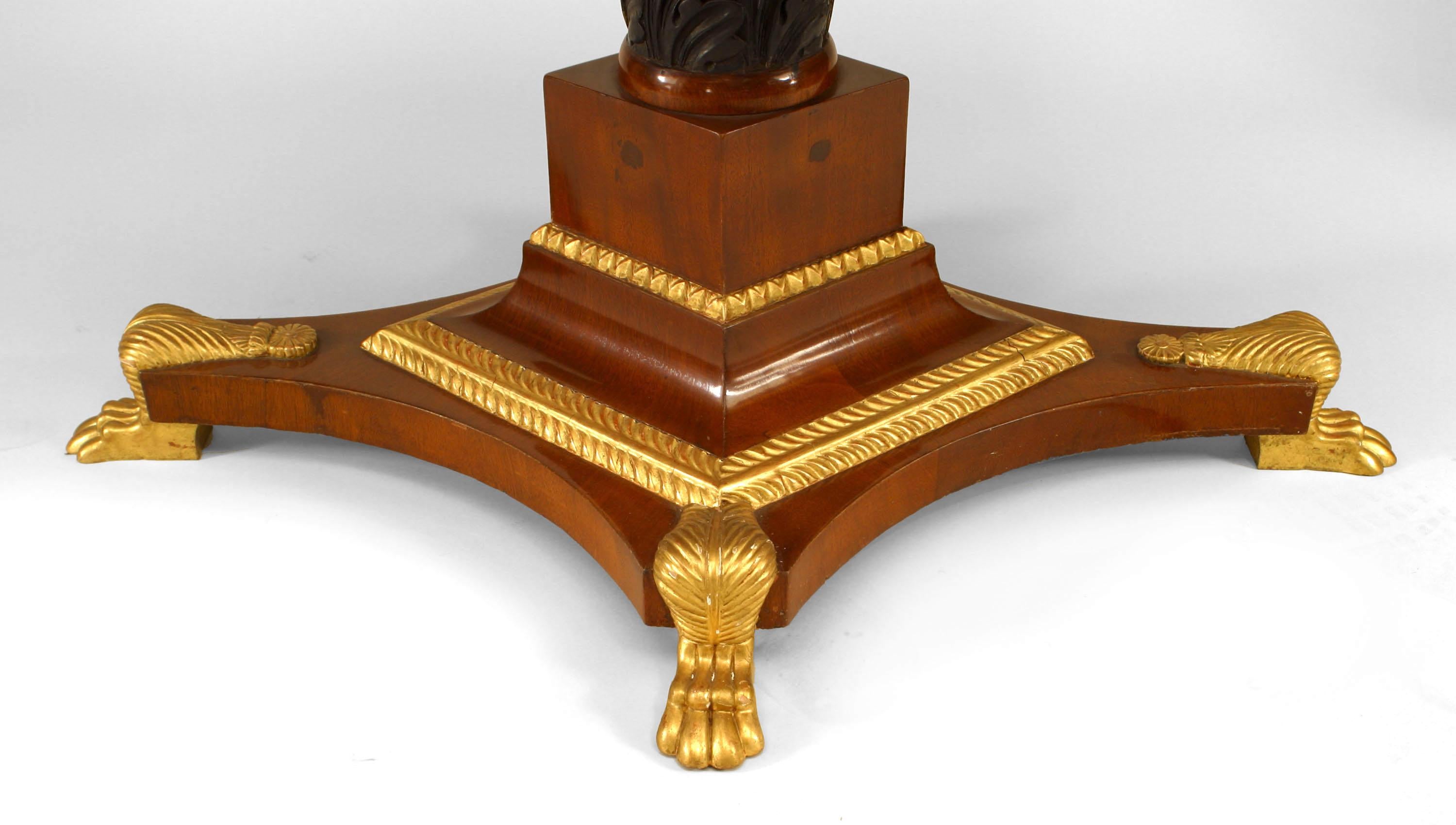 Russian Neoclassic Clawed Mahogany Center Table In Good Condition For Sale In Queens, NY