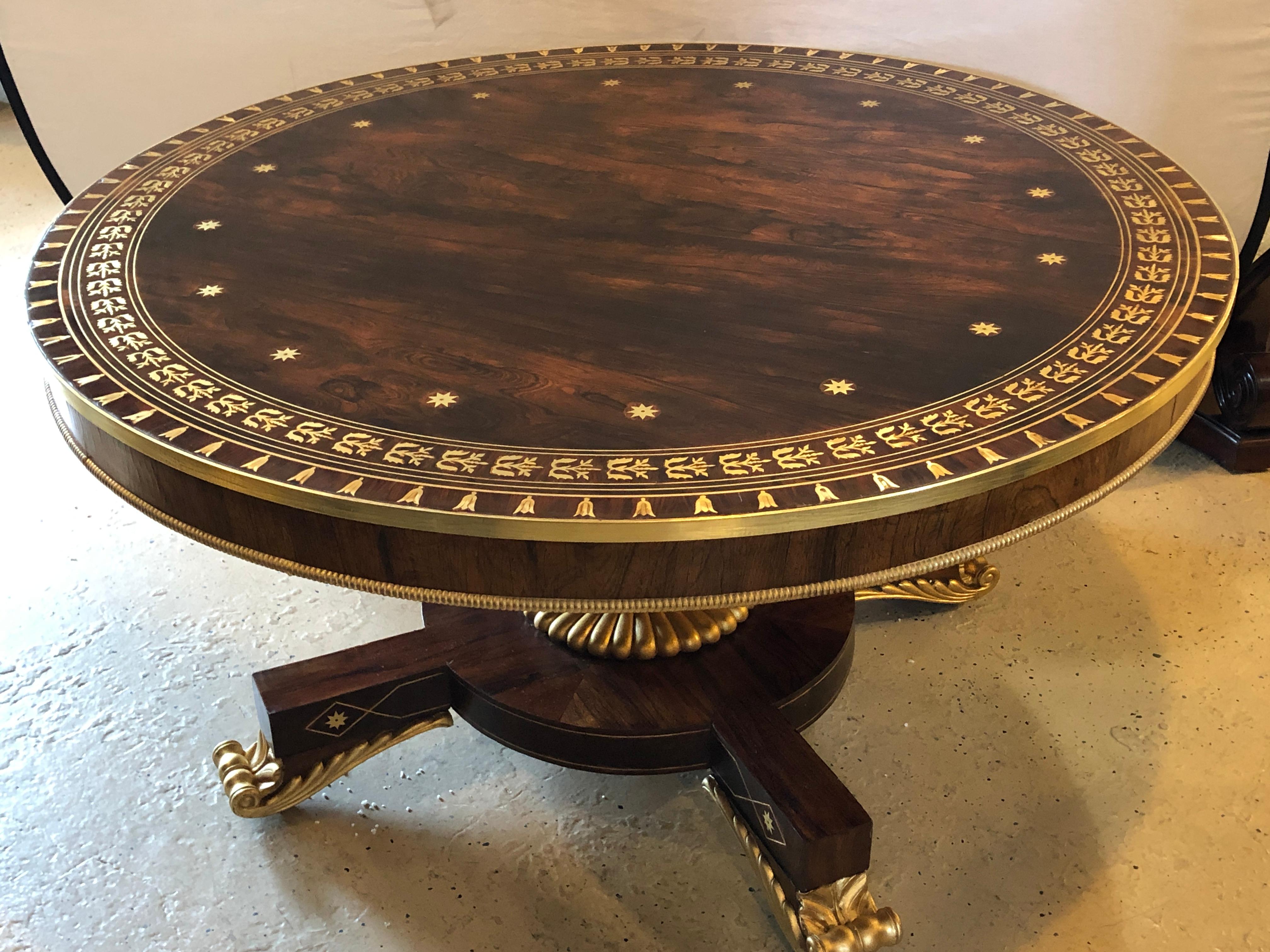 Russian Neoclassical, Tilt-Top Center Table, Rosewood, Brass Inlay, 19th Century For Sale 8