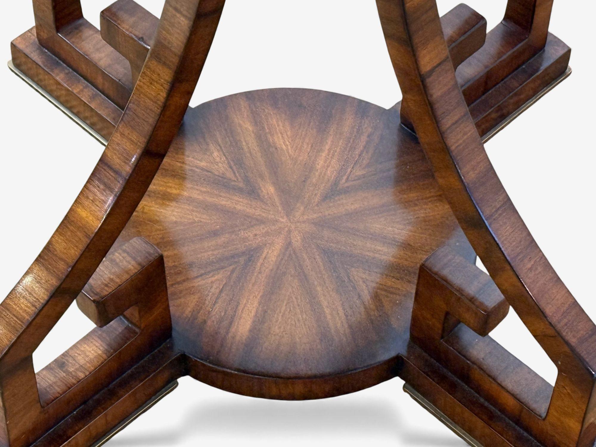 Neoclásico Ruso, Madera de Burl, Latón, Gueridones, Francia, Años 50 en venta 5