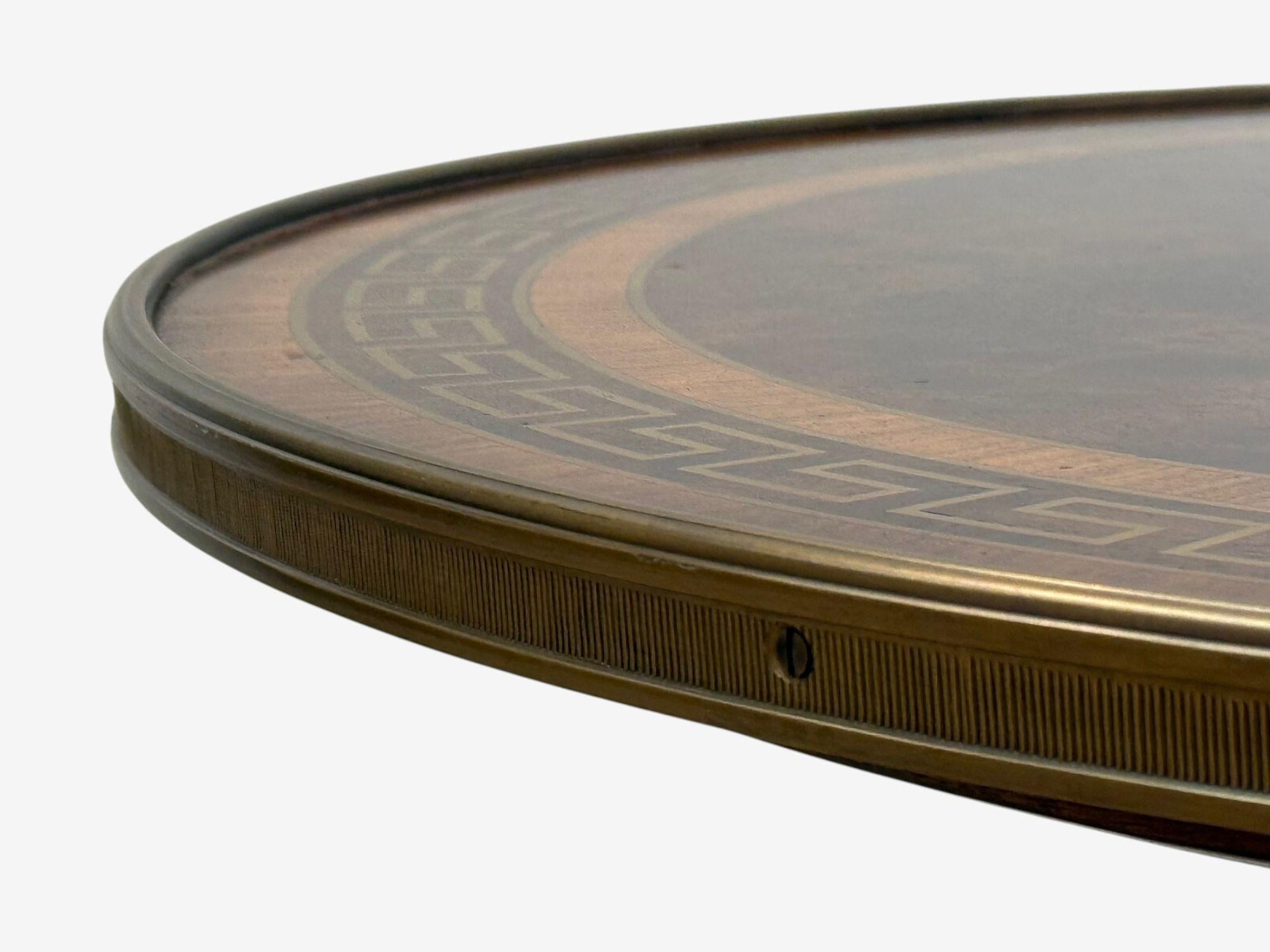 Neoclásico Ruso, Madera de Burl, Latón, Gueridones, Francia, Años 50 en venta 7