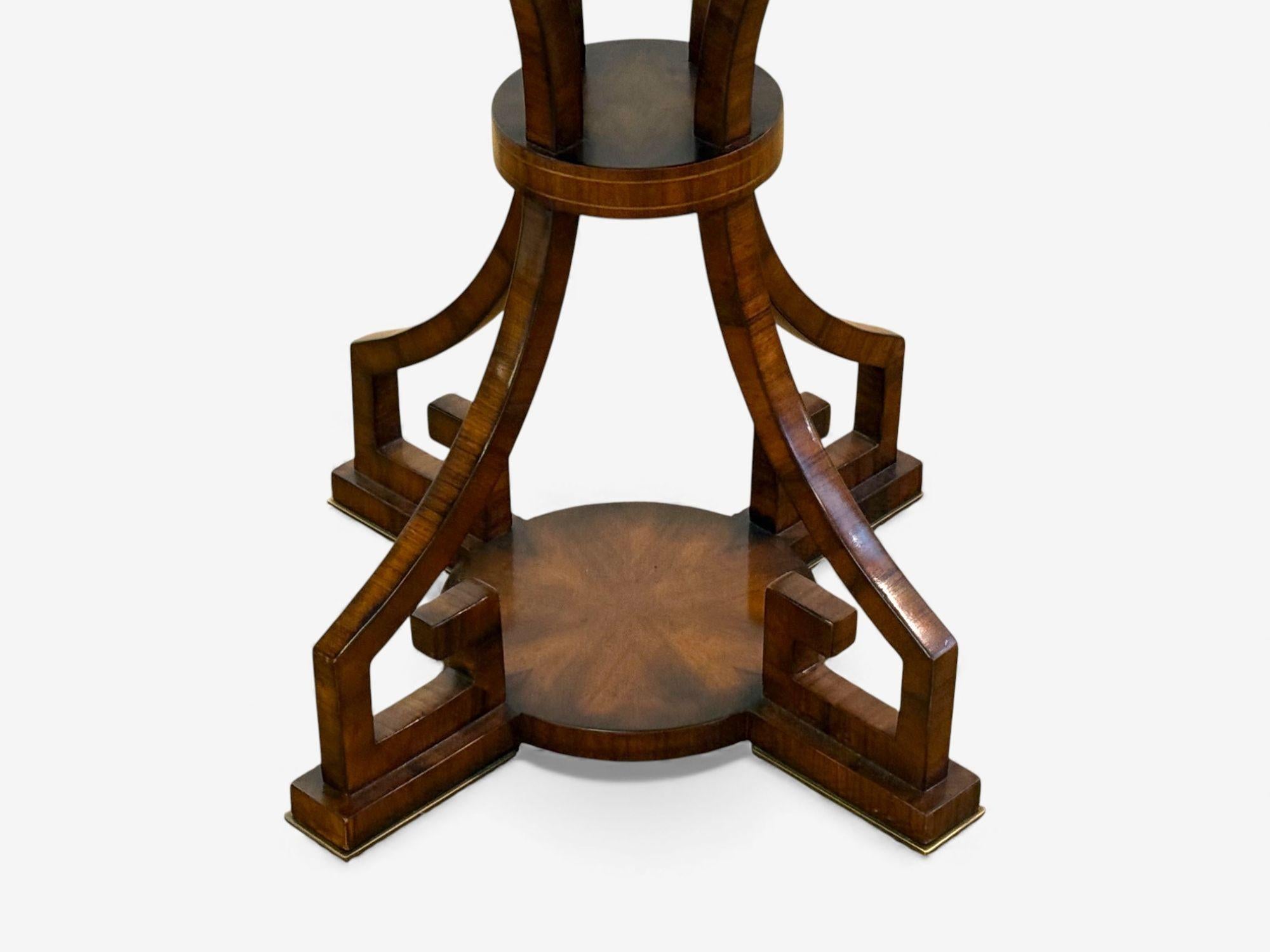 Neoclásico Ruso, Madera de Burl, Latón, Gueridones, Francia, Años 50 en venta 4