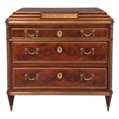 Russian Neoclassical, Commode, Crotch Mahogany, Bronze, Baltic States, 1860s