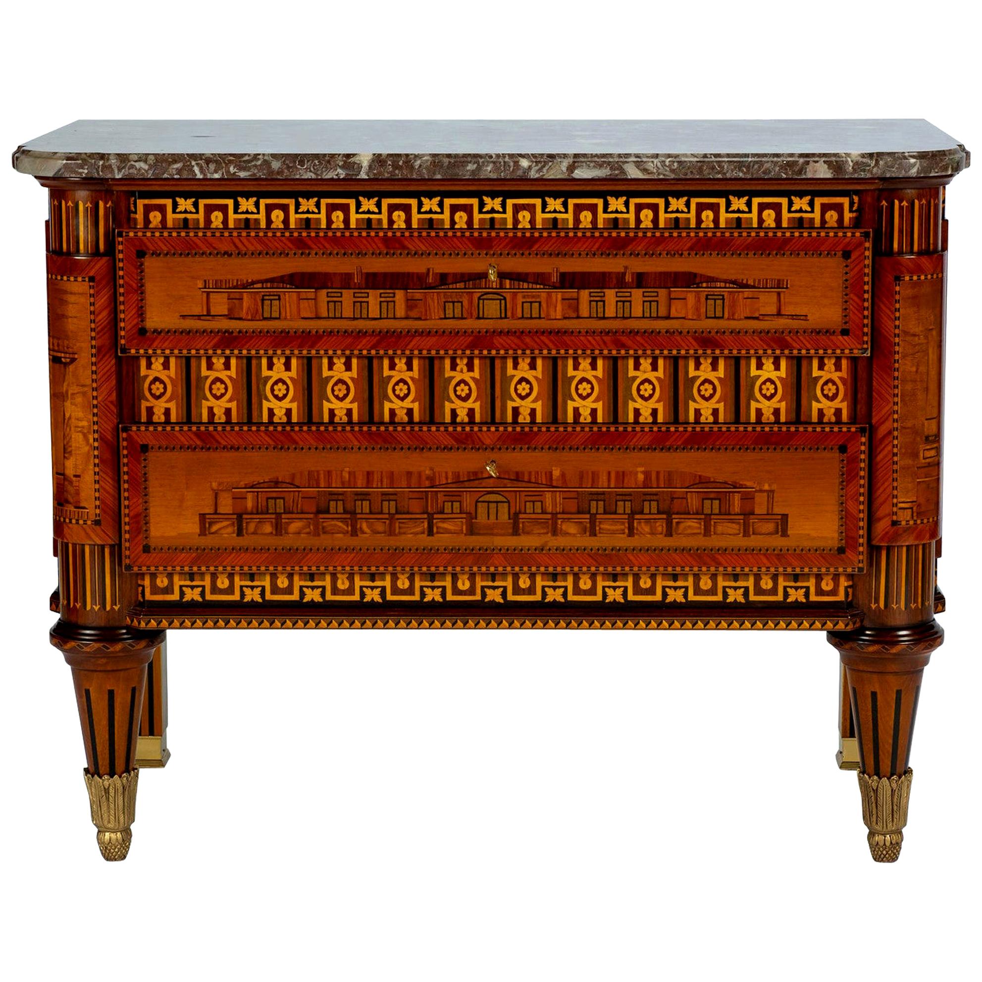 Russian Neoclassical Commode with Marble Top