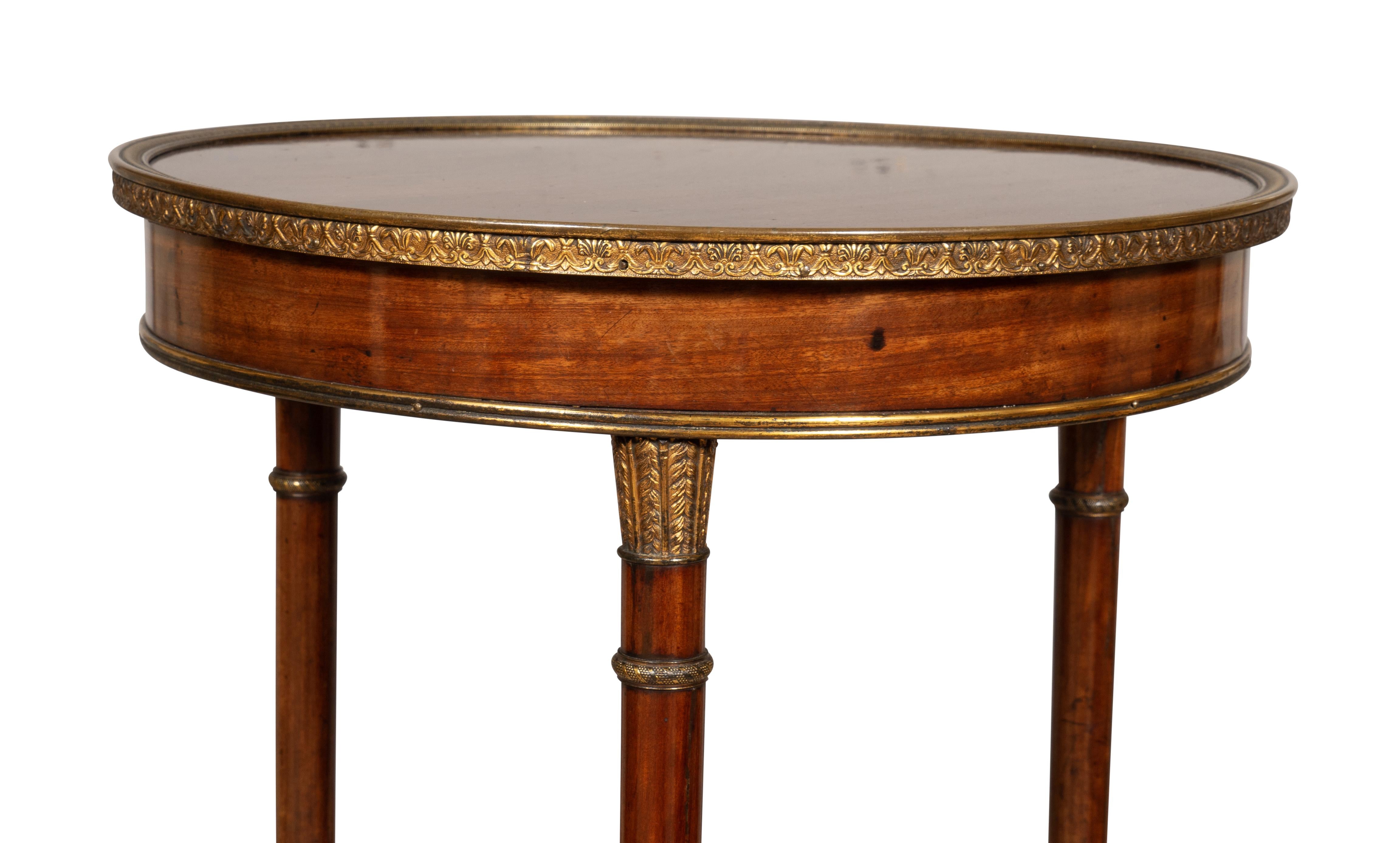 European Russian Neoclassical Mahogany And Bronze Mounted Table For Sale