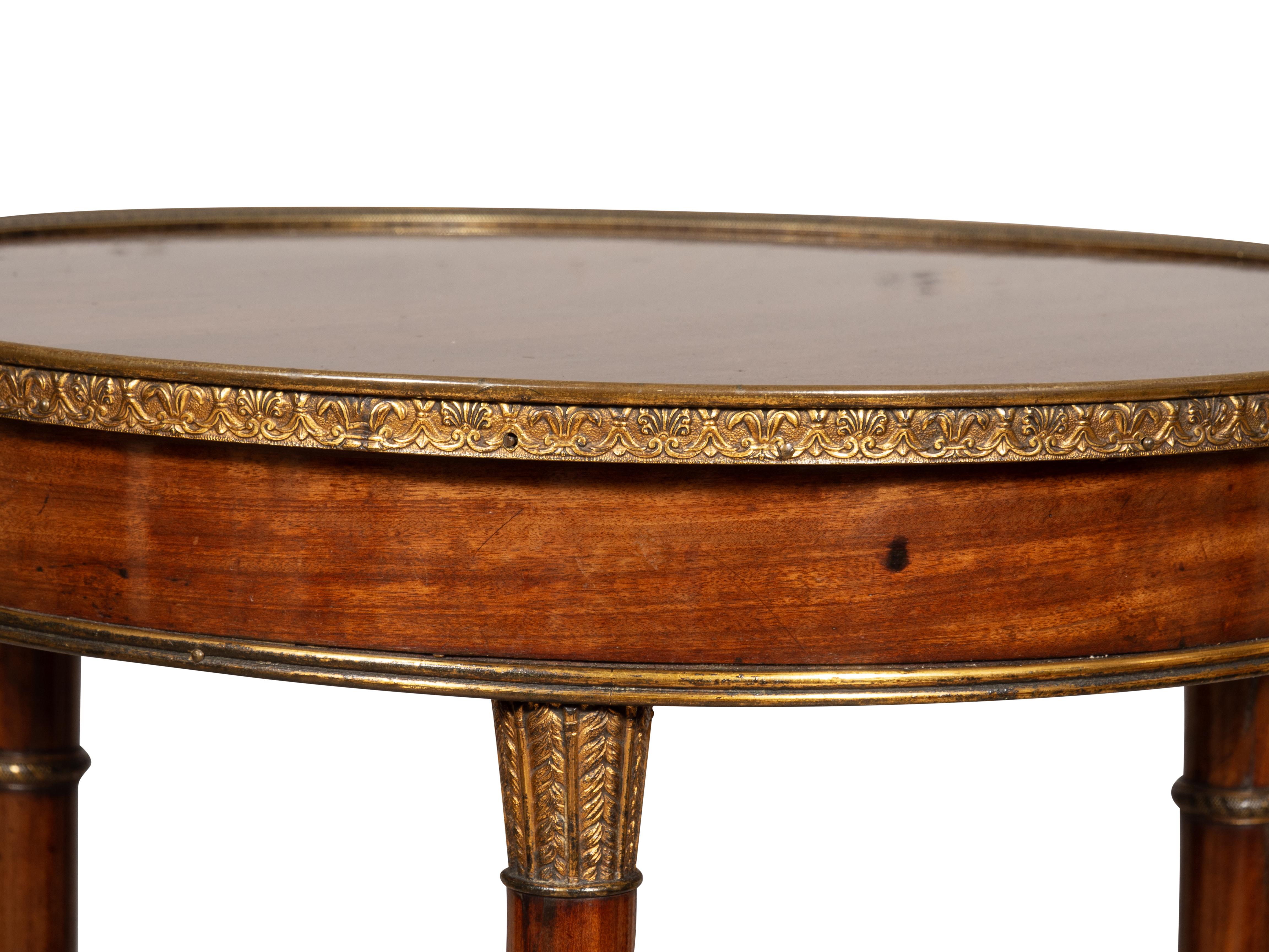 Russian Neoclassical Mahogany And Bronze Mounted Table In Good Condition For Sale In Essex, MA