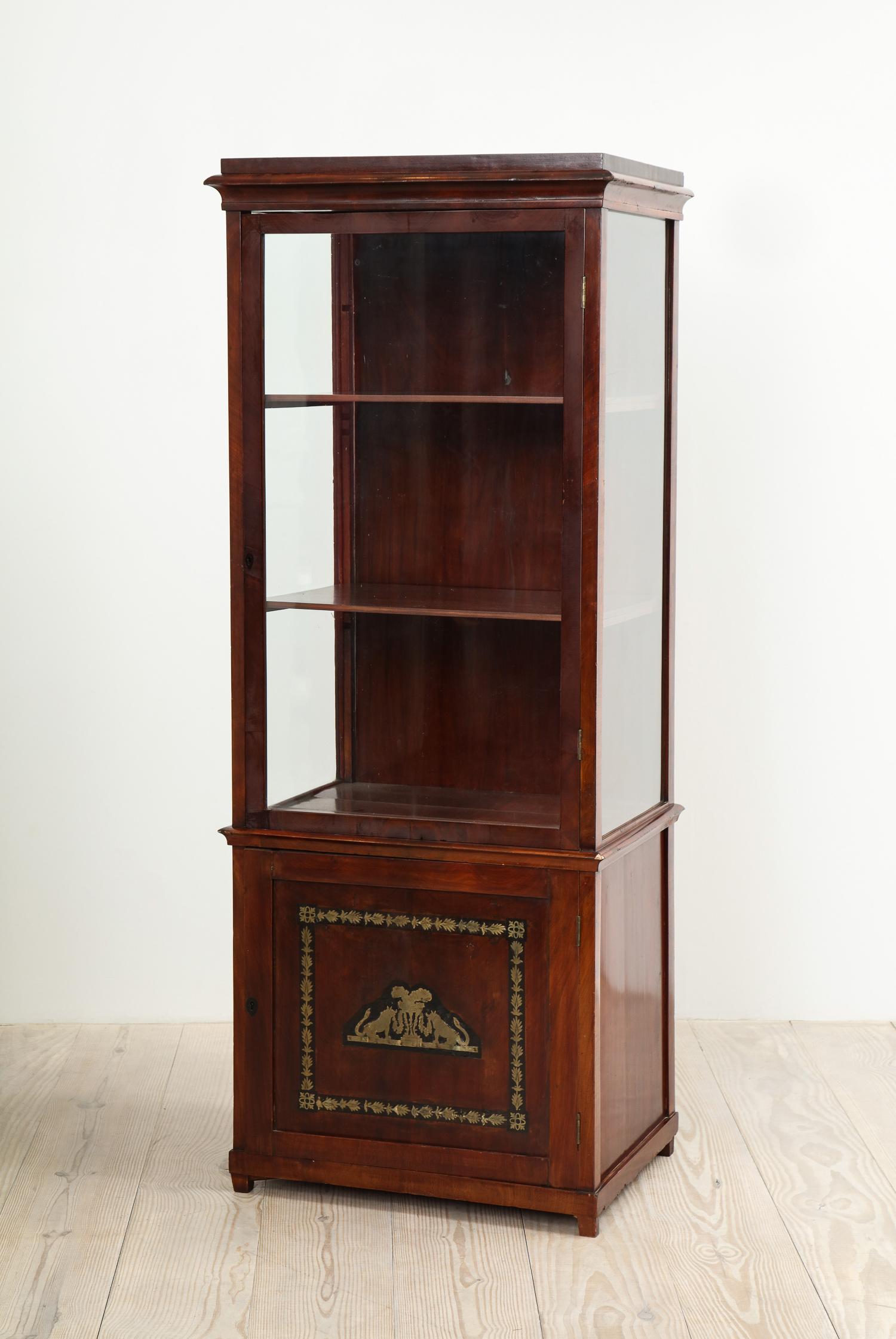 Baltic Russian Neoclassical Mahogany Brass-Inlaid Cabinet, Circa 1820 For Sale