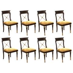 Chaises à manger russes de style néoclassique renaissance