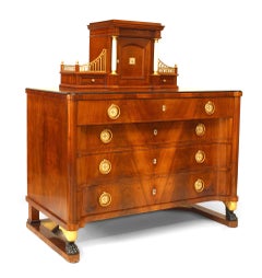 Russian Neoclassic Mahogany Secretaire Chest
