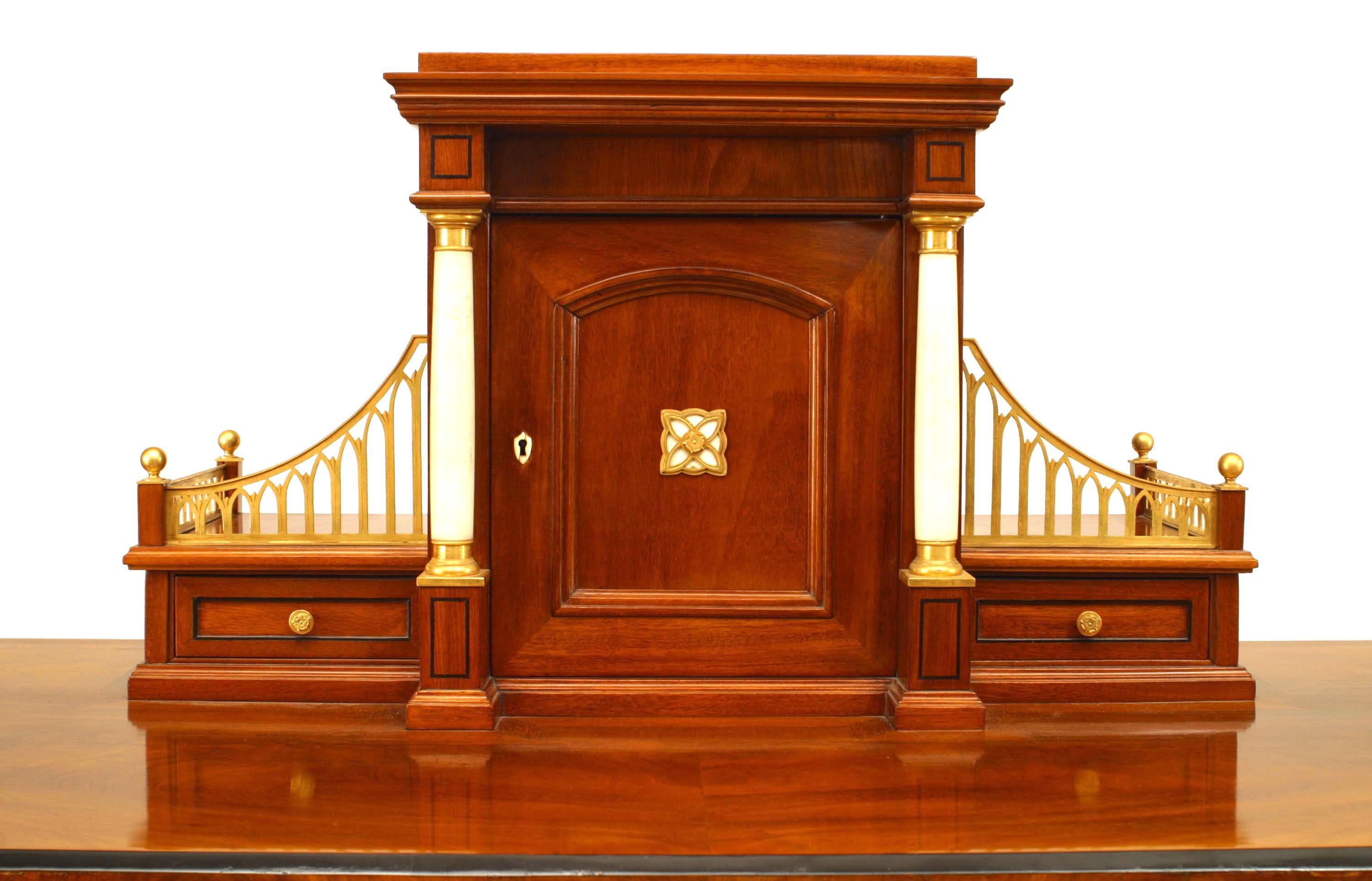 Neoclassical Russian Neoclassic Mahogany Secretaire Chest For Sale