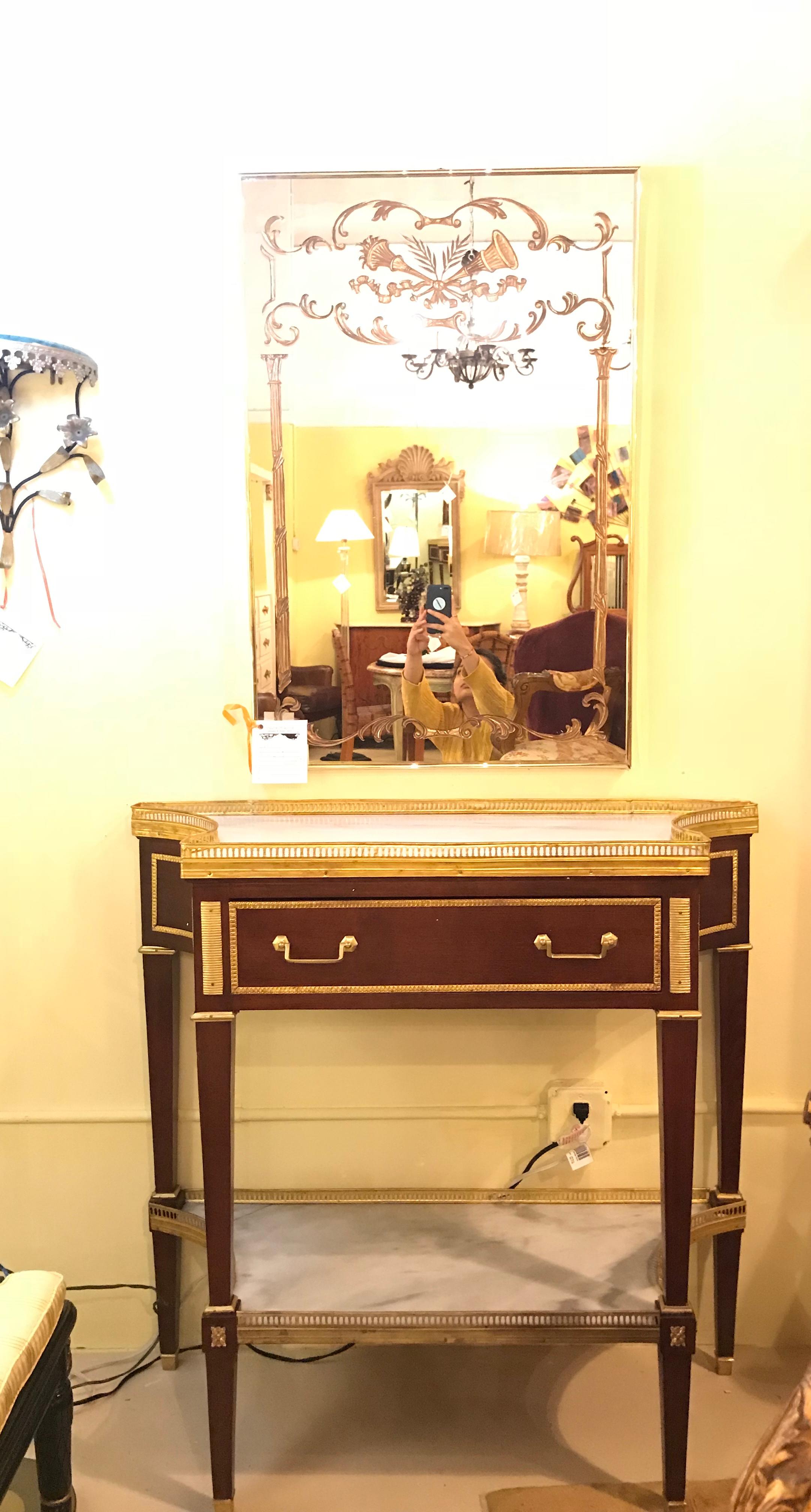 Russian Neoclassical Style Console/Server or Commode with Marble Top For Sale 9