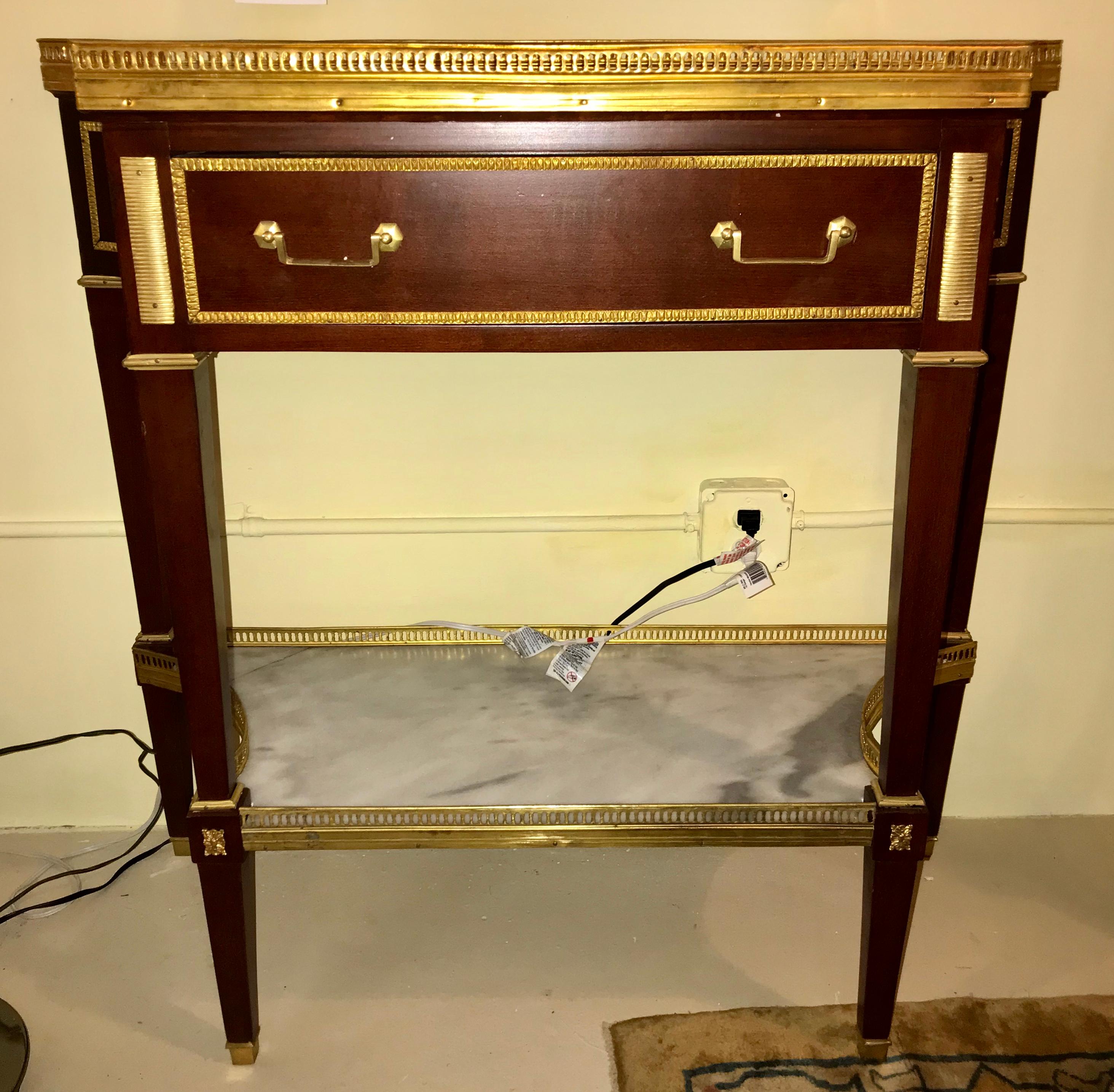 Louis XVI Russian Neoclassical Style Console/Server or Commode with Marble Top