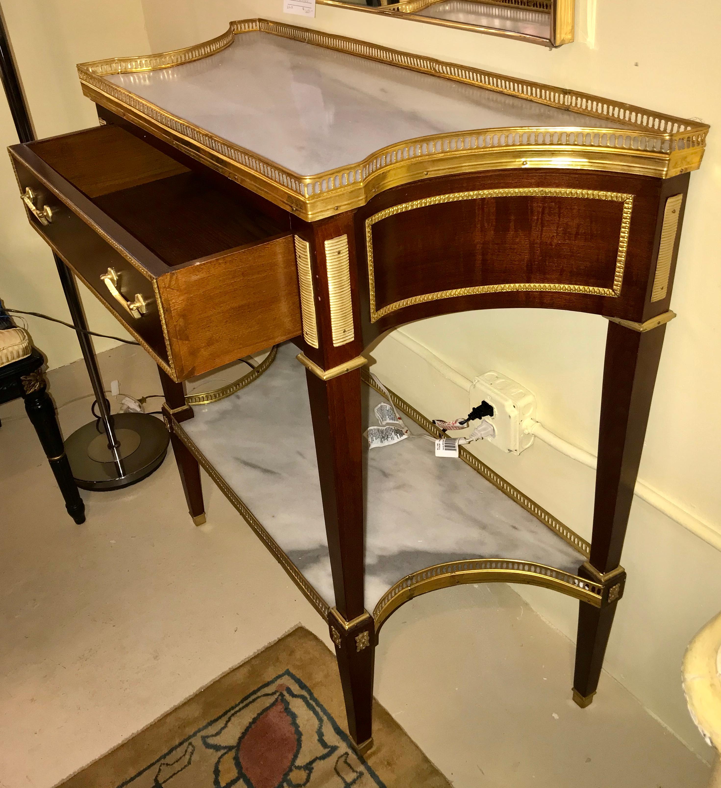 Russian Neoclassical Style Console/Server or Commode with Marble Top For Sale 1