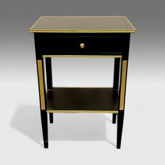 Russian Neoclassical Style, Hollywood Regency, Nightstands, Painted Wood, Bronze