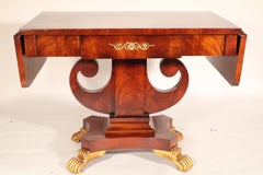 Russian Neoclassical Style Mahogany and Gilt Decorated writing / Sofa table