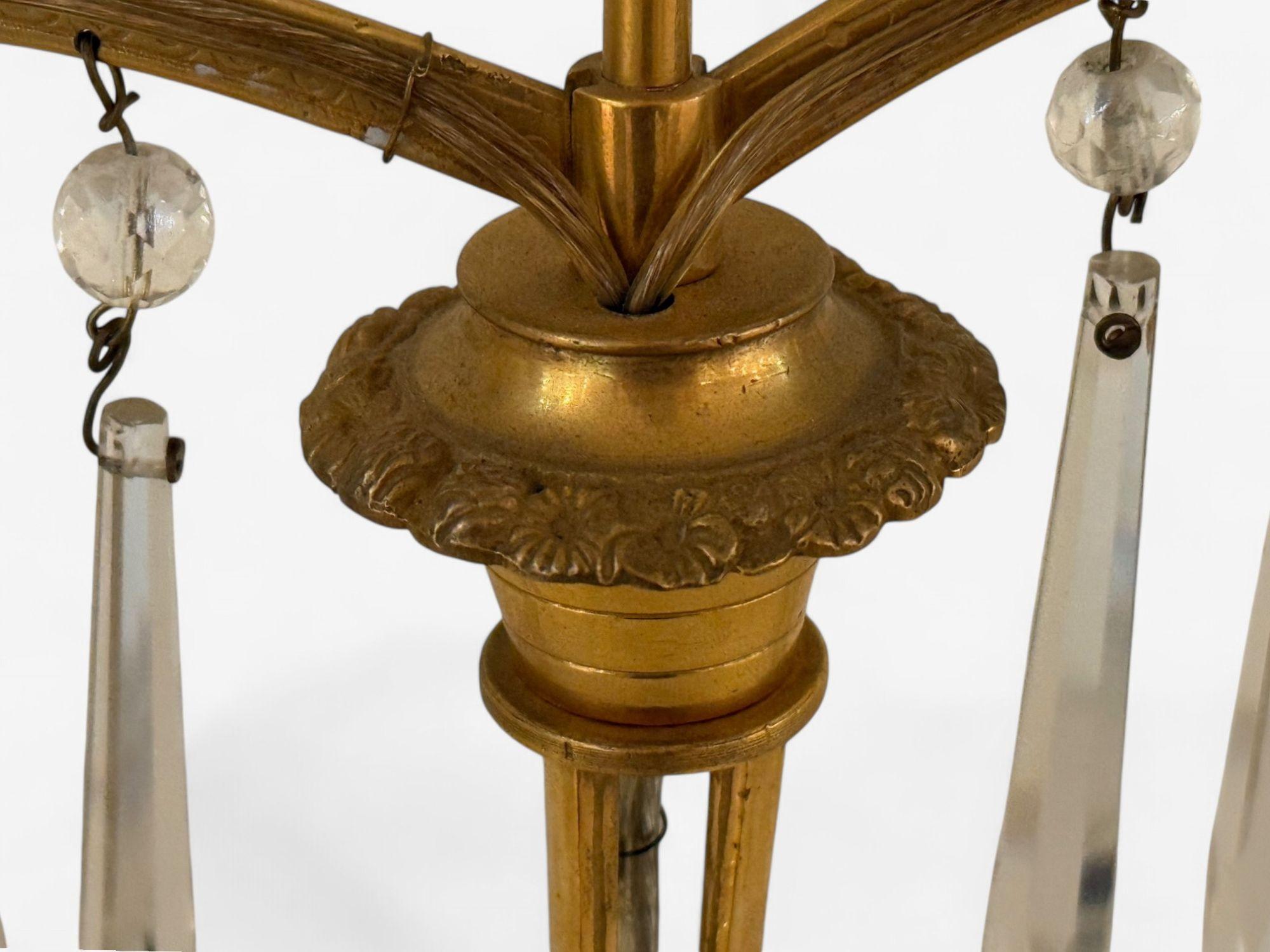 Neoclásico Ruso, Lámparas de Mesa, Bronce Dore, Cristal, Francia, S. XIX en venta 1