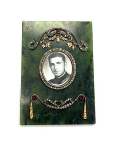 Cornice per quadri in nefrite russa, argento e oro con diamanti