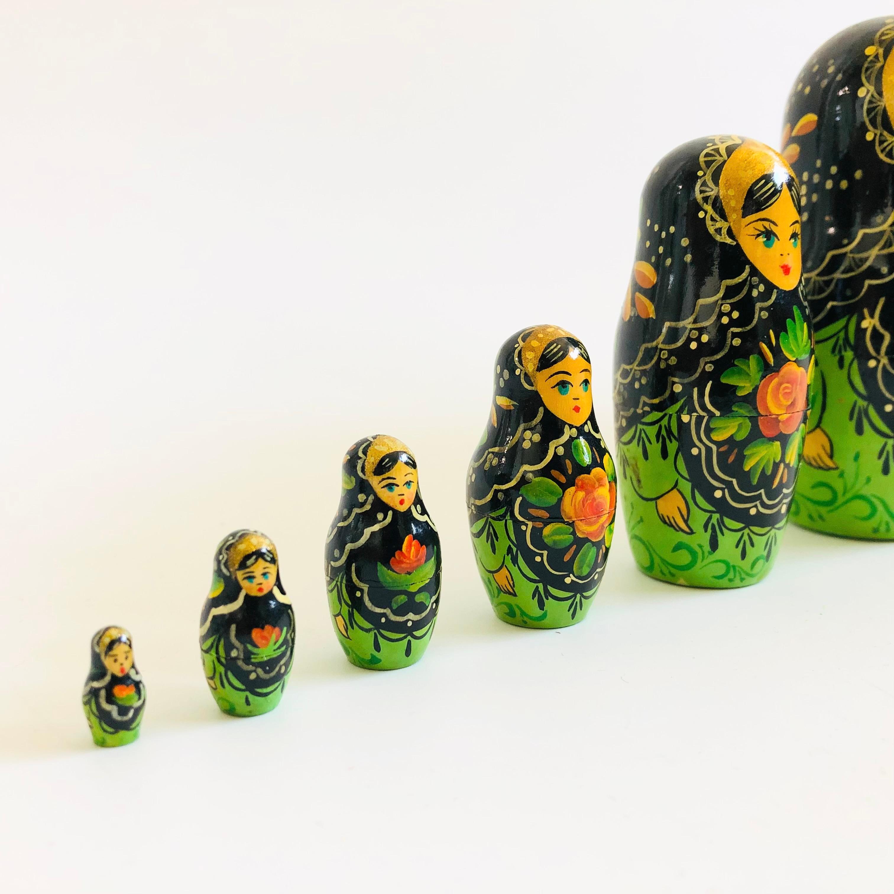 20th Century Russian Nesting Dolls - Set of 8 - Ceprueb Nocag