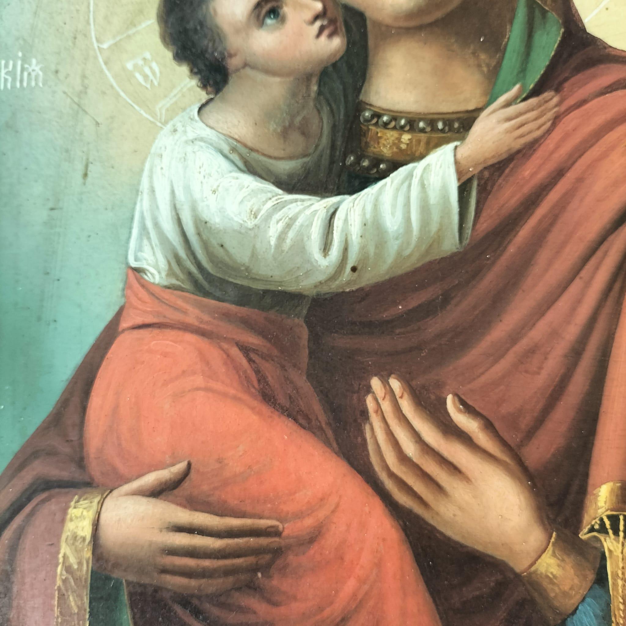 Russian Orthodox Icon of Virgin Mary and Christ Child, 19th Century, Russia. 5