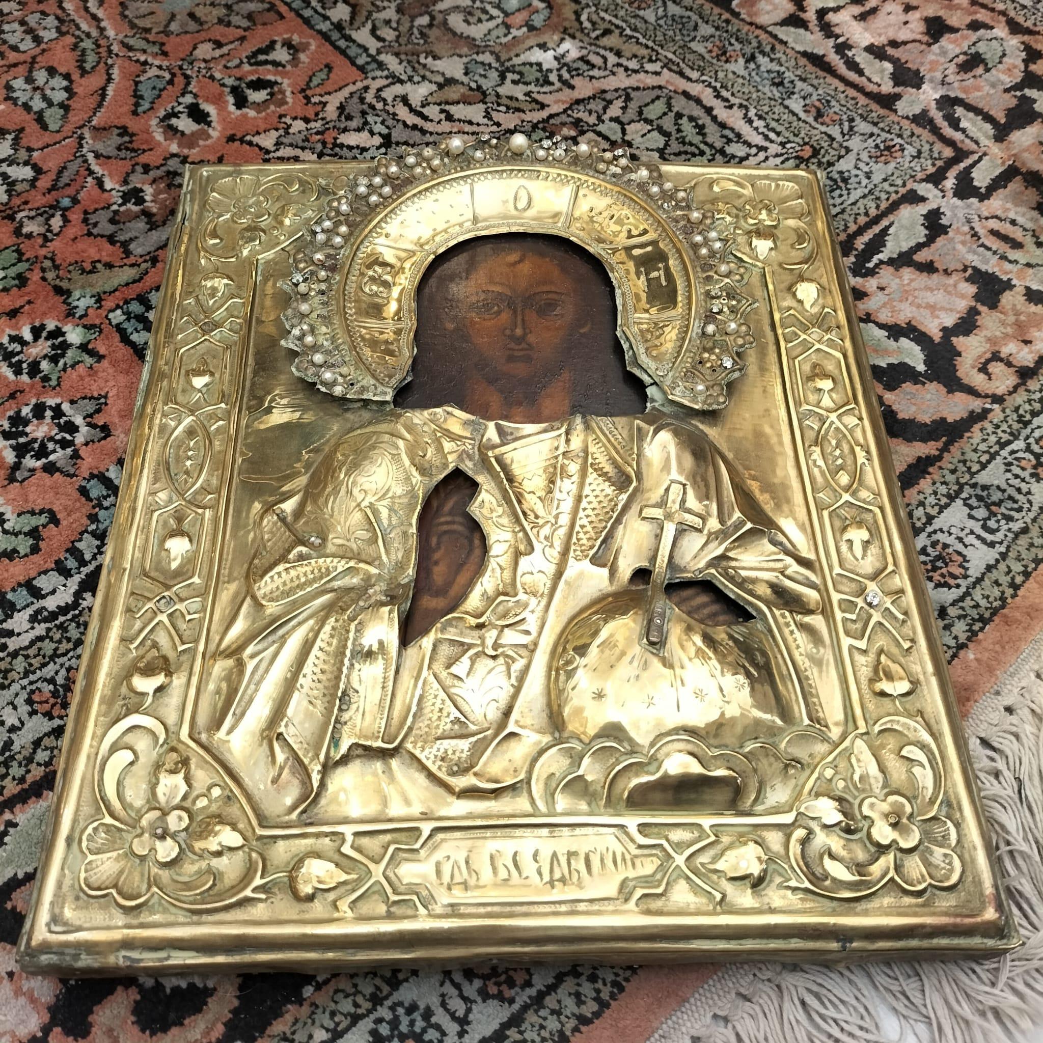 Icone ortodosse russe raffiguranti Cristo, XIX secolo. 4