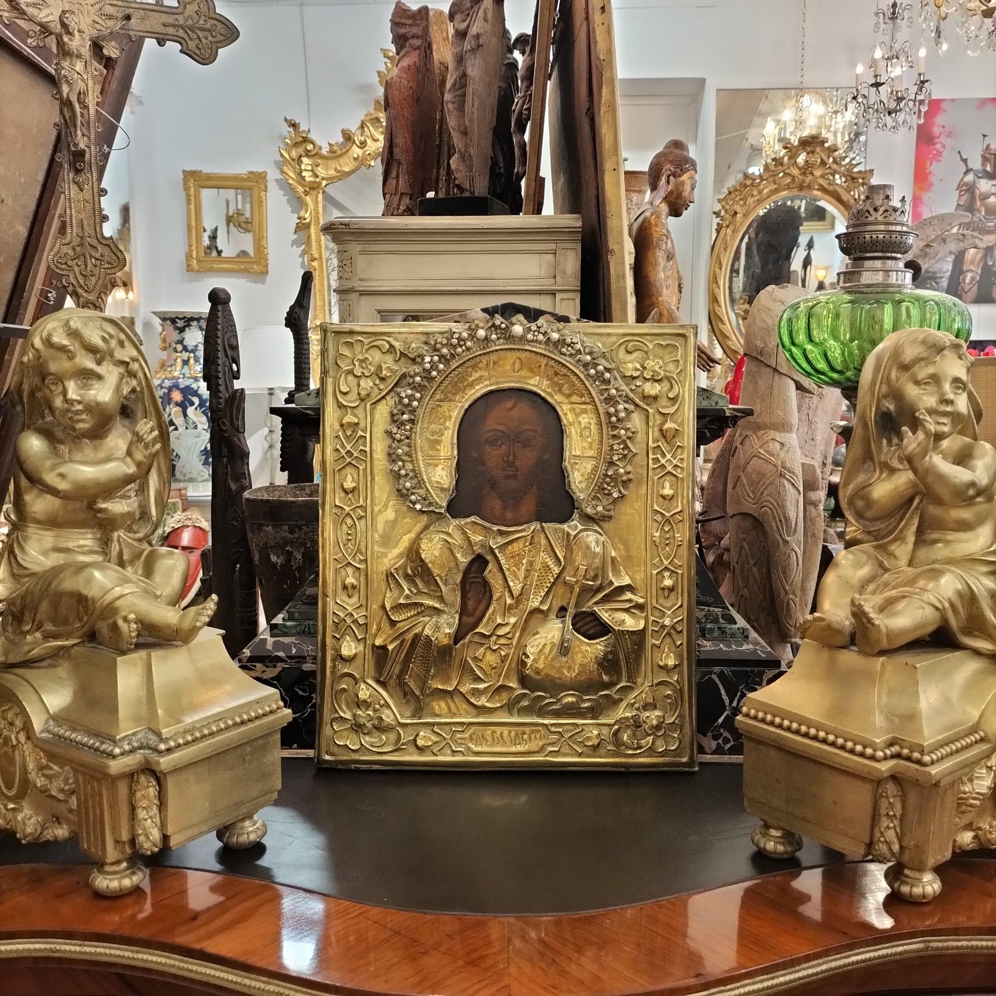 Icone ortodosse russe raffiguranti Cristo, XIX secolo. 11