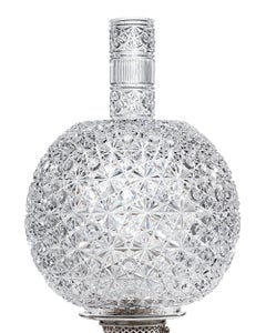 Russian Pattern Cut-Glass Oil Lamp by Hawkes