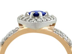 Russian Pear Cut Sapphire and Diamond Yellow Gold Cocktail Ring