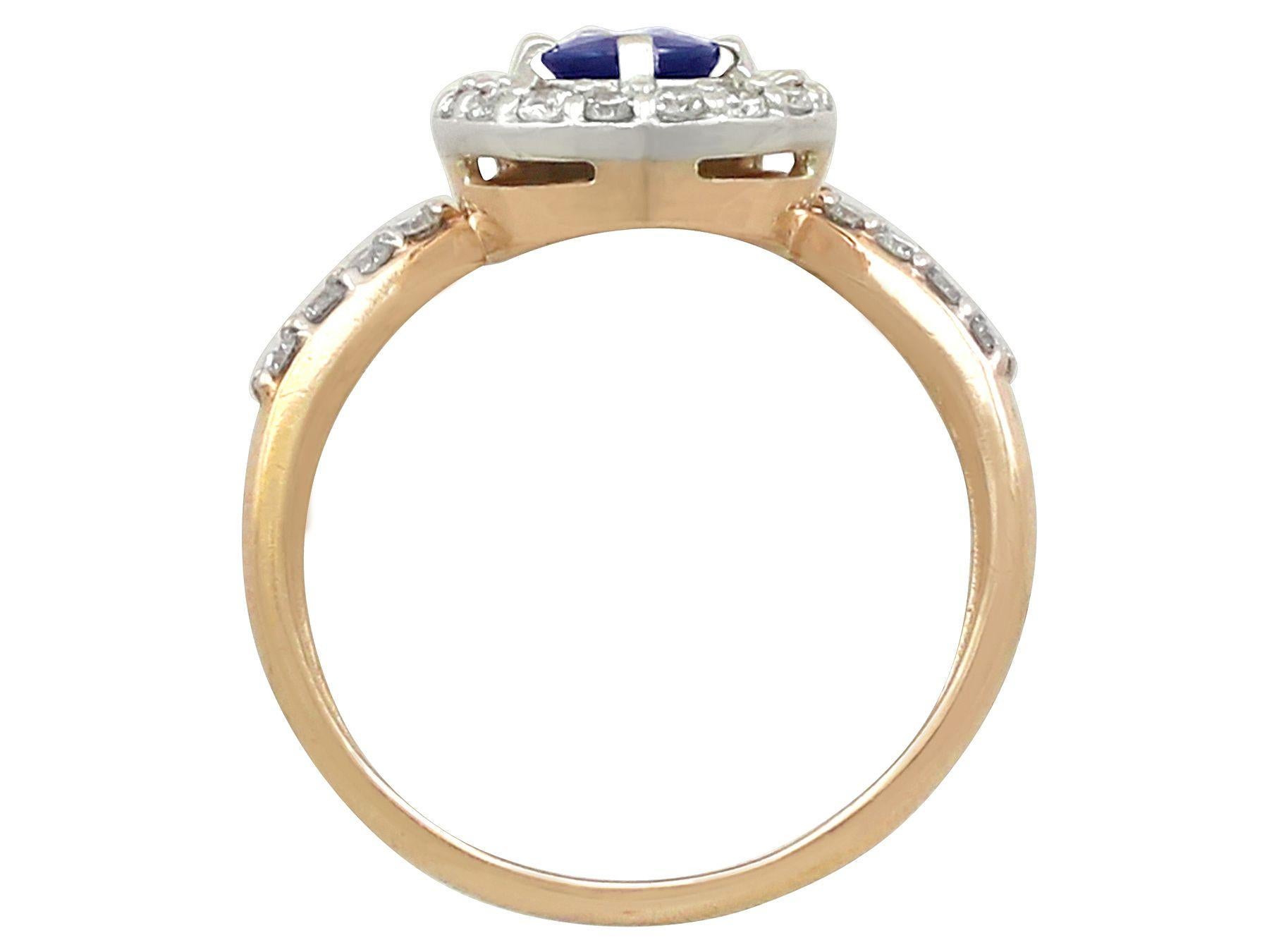 Women's Russian Pear Cut Sapphire and Diamond Yellow Gold Cocktail Ring For Sale