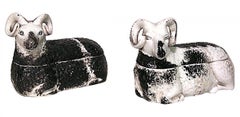 Russian Porcelain Ram-Shaped Boxes