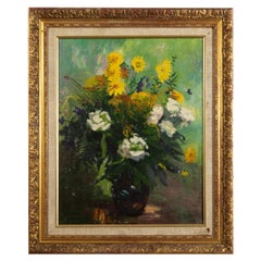 Russian Post-Impressionist Painting, Autumn Flowers, 19th Century