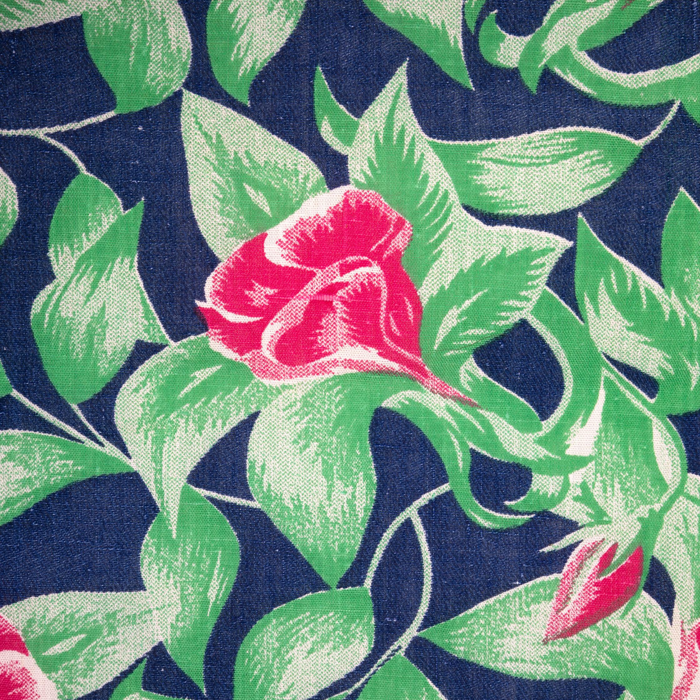 Woven Russian Printed Cotton Fabric Panel, Mid-20th Century or Earlier For Sale