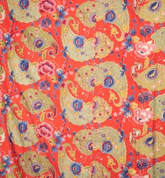 Russian Printed Cotton Fabric Panel, Mid-20th Century or Earlier