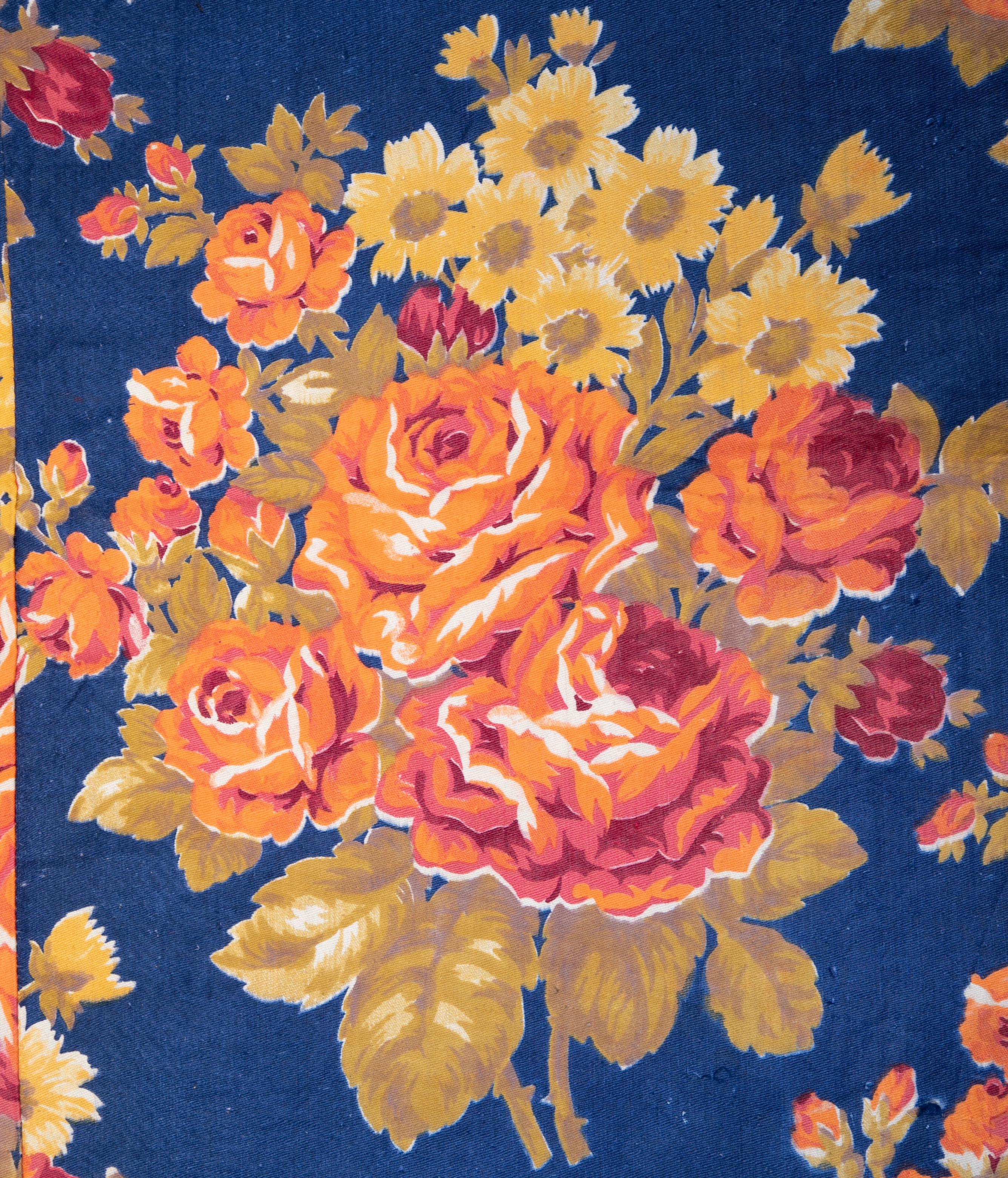 Woven Russian Printed Cotton Fabric Panel, Mid-20th Century or Earlier For Sale