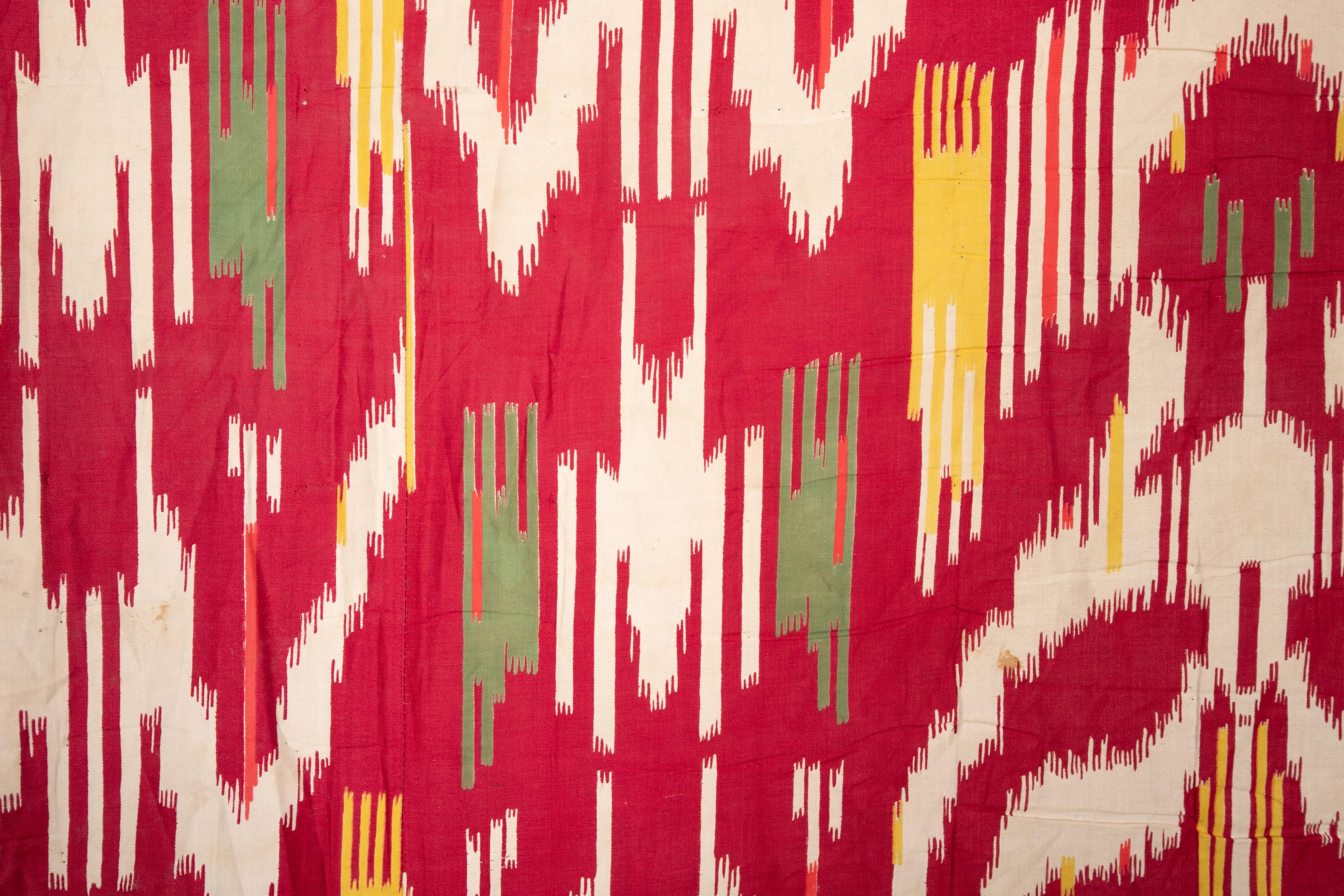 Russian Printed Ikat Design Cotton Fabric Panel, Mid-20th Century or Earlier For Sale 1