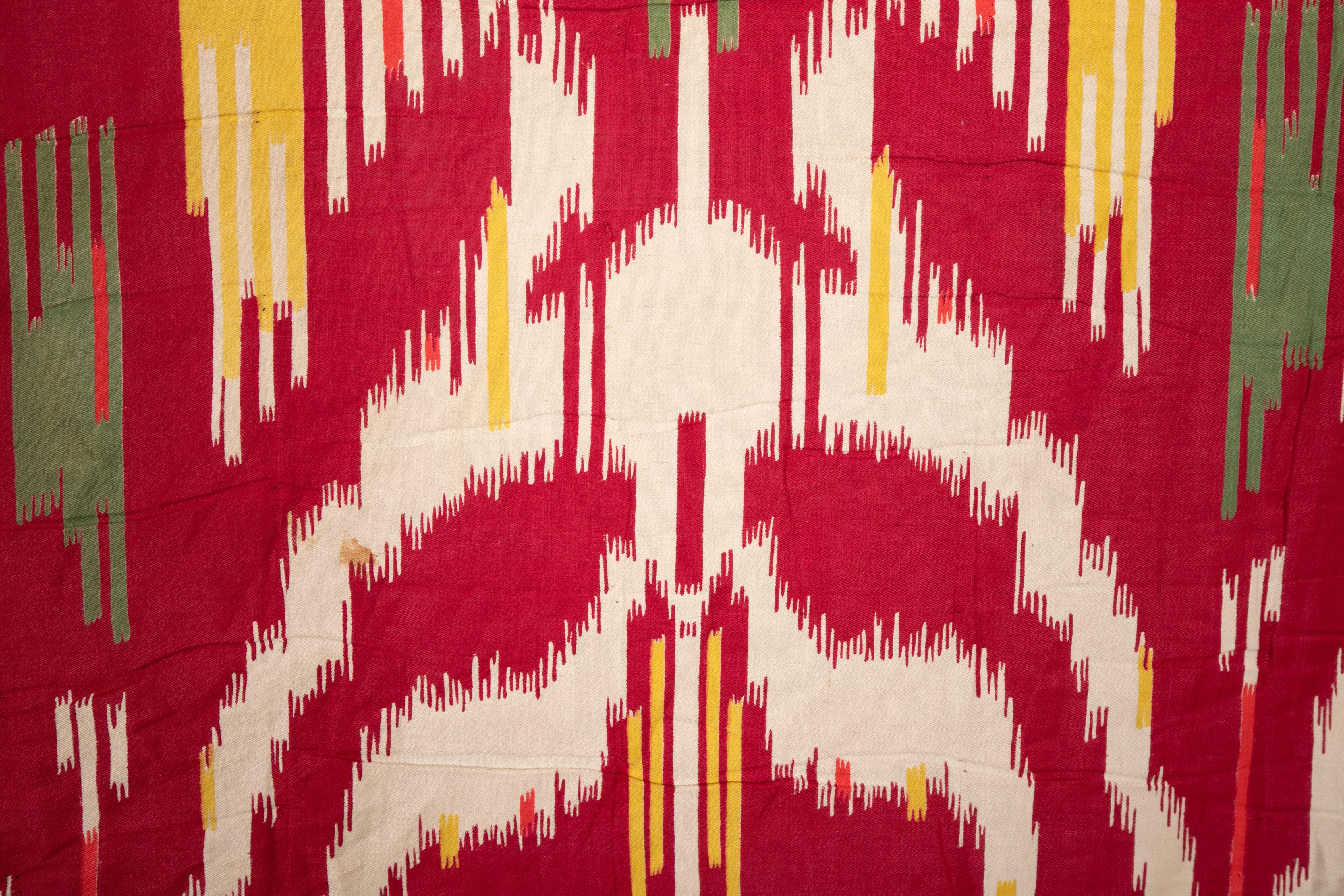 Russian Printed Ikat Design Cotton Fabric Panel, Mid-20th Century or Earlier For Sale 2