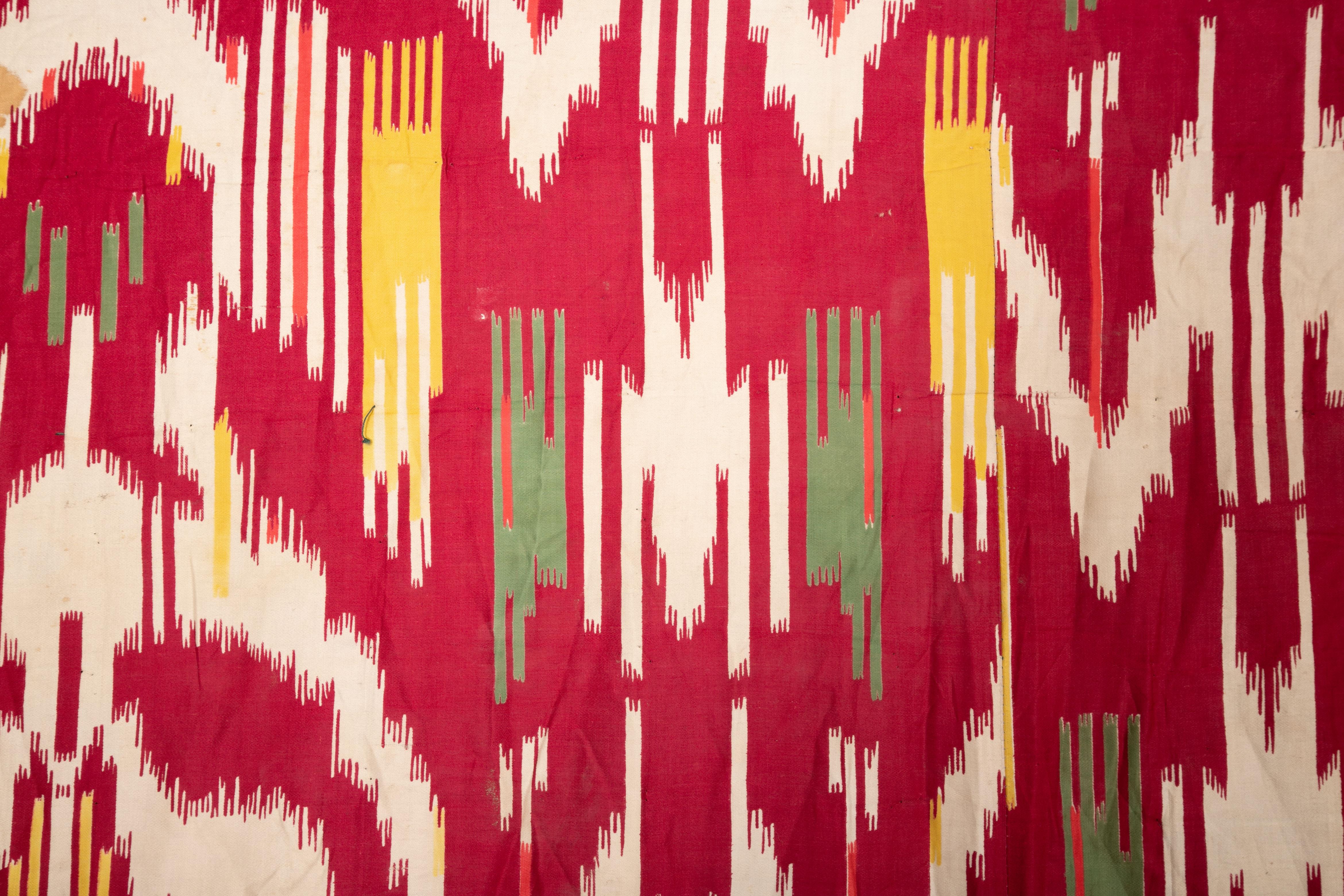 Russian Printed Ikat Design Cotton Fabric Panel, Mid-20th Century or Earlier For Sale 3