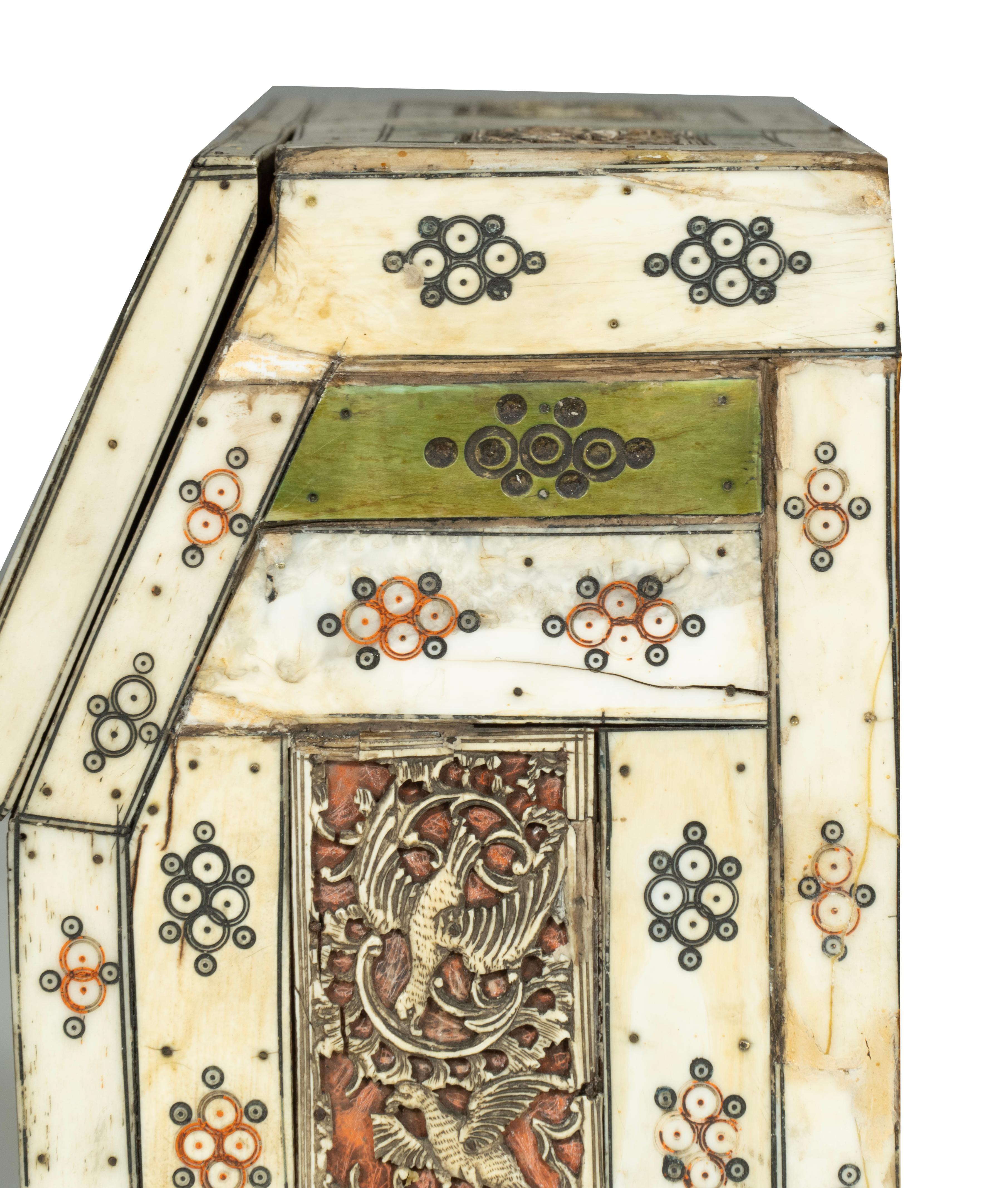 Russian Prisoner Of War Carved Bone Miniature Desk For Sale 2