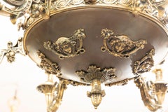 Russian Renaissance Revival Style Six-Light Bronze Chandelier
