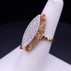 Russian Ring in 14K yellow Gold with Diamonds Size 7