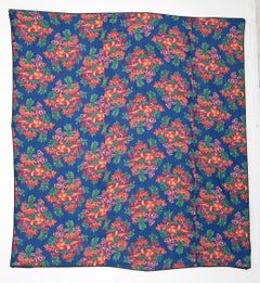 Russian Roller Printed Cotton Fabric Panel, Mid-20th Century or Earlier