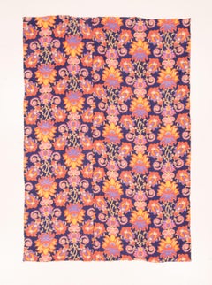 Panel de tela de algodón estampado con rodillos rusos, mediados del siglo XX o antes