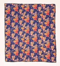 Russian Roller Printed Cotton Fabric Panel, Mid-20th Century or Earlier