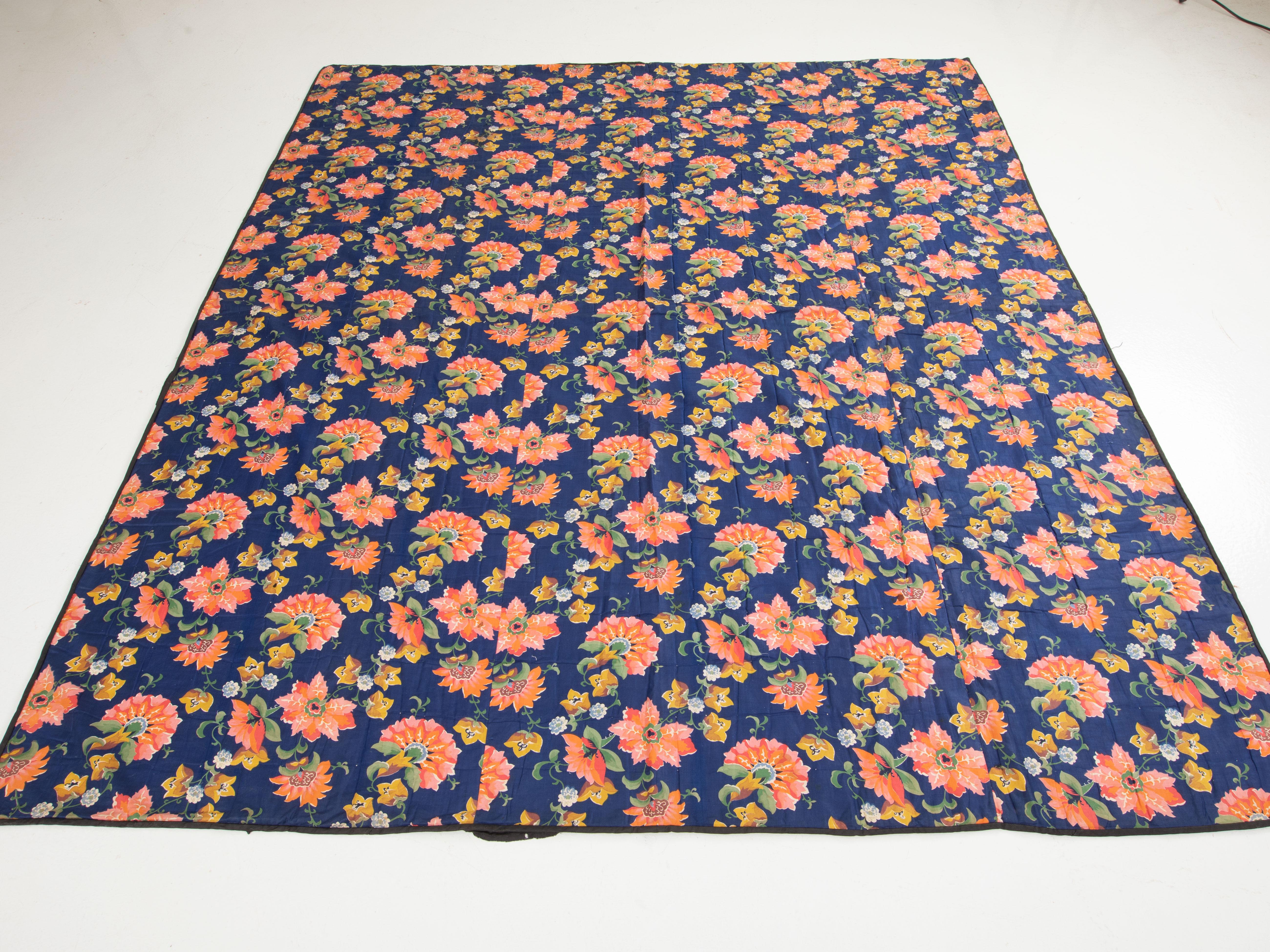 Woven Russian Roller Printed Cotton Fabric Panel, Mid-20th Century or Earlier For Sale