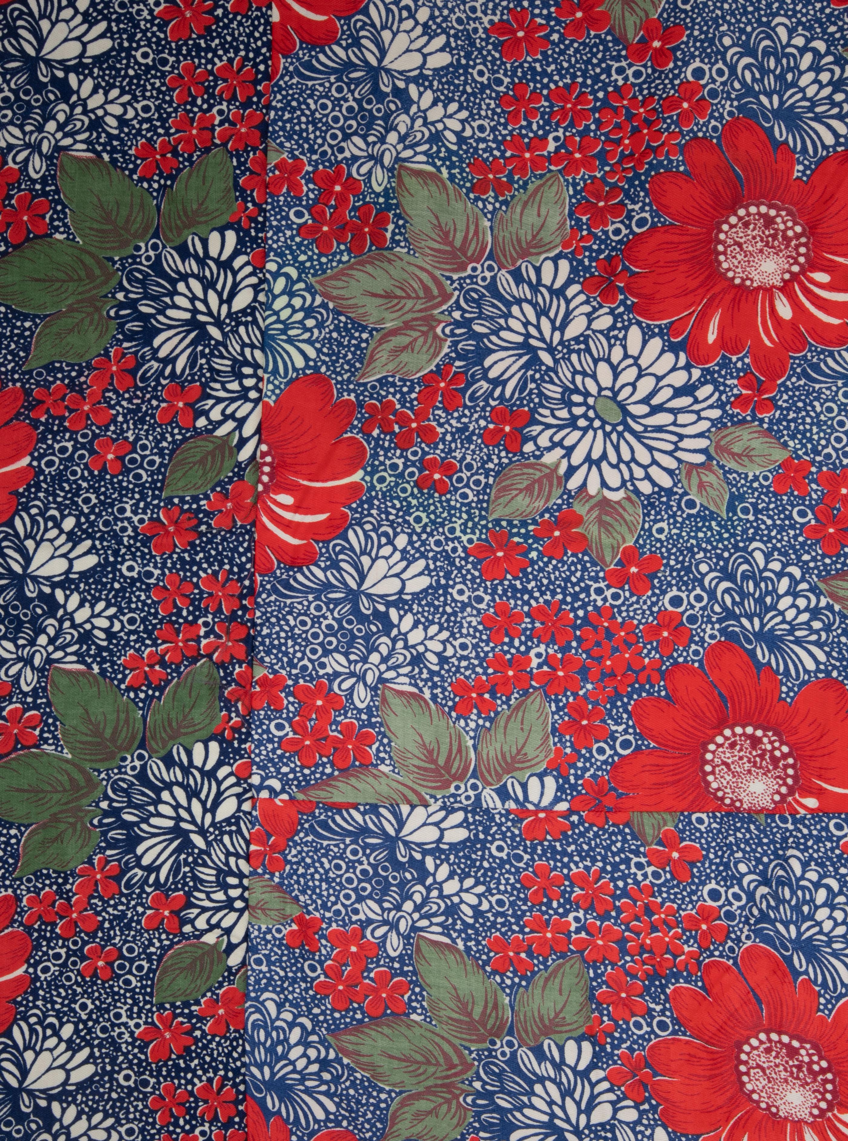 Woven Russian Roller Printed Cotton Fabric Panel, Mid-20th Century or Earlier For Sale