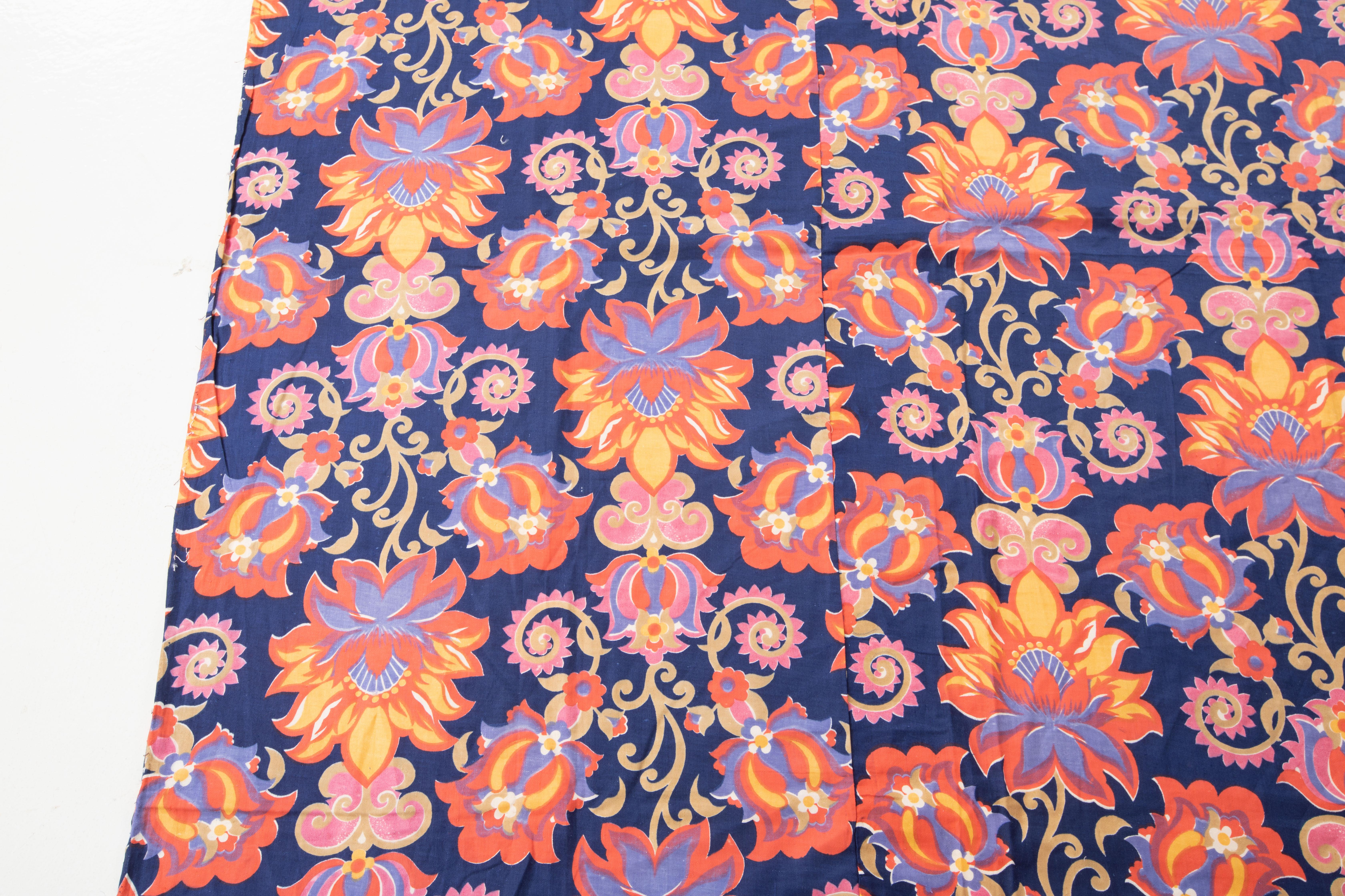 Russian Roller Printed Cotton Fabric Panel, Mid-20th Century or Earlier For Sale 2